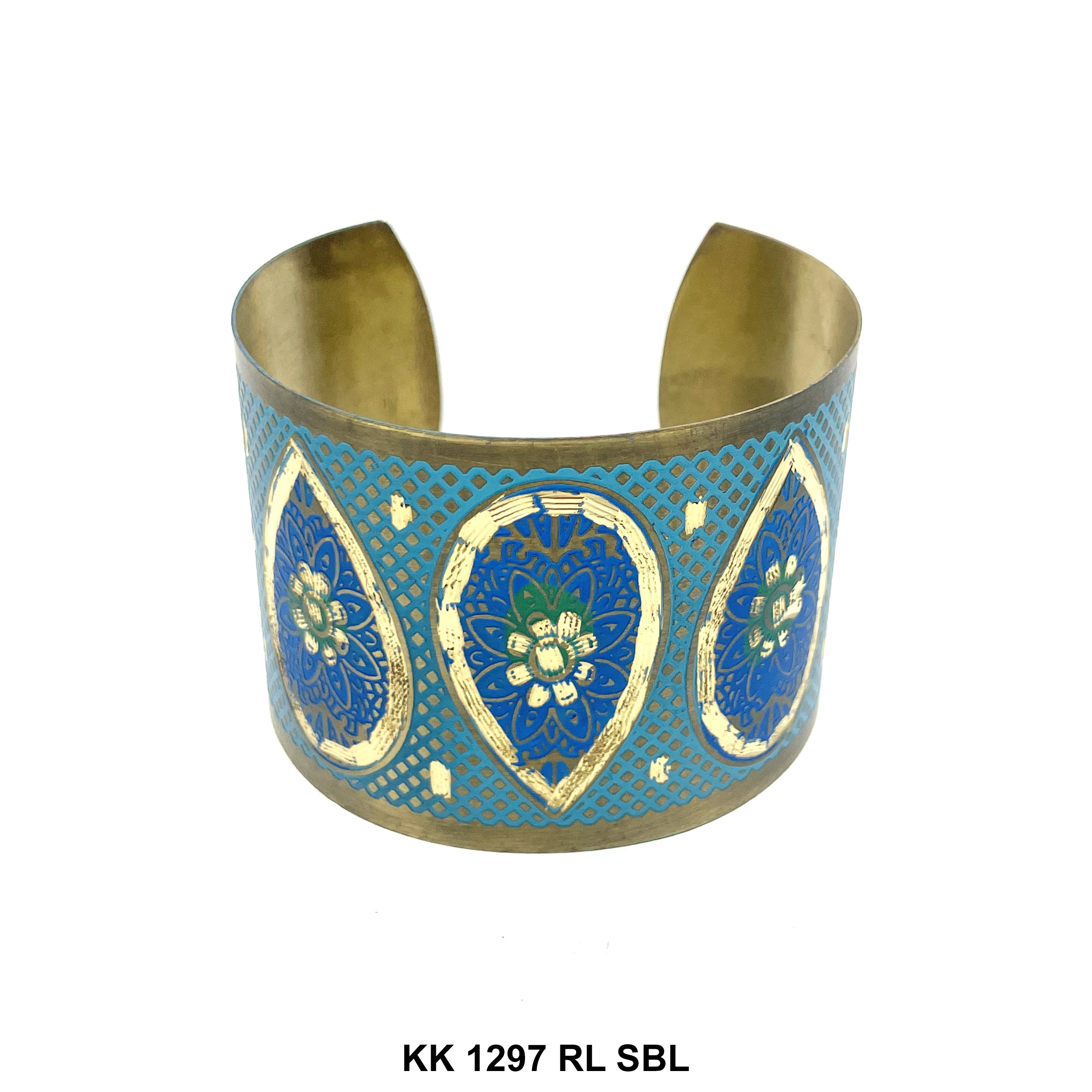 Hand Engraved Cuff Bangle Bracelet KK 1297 RN SBL