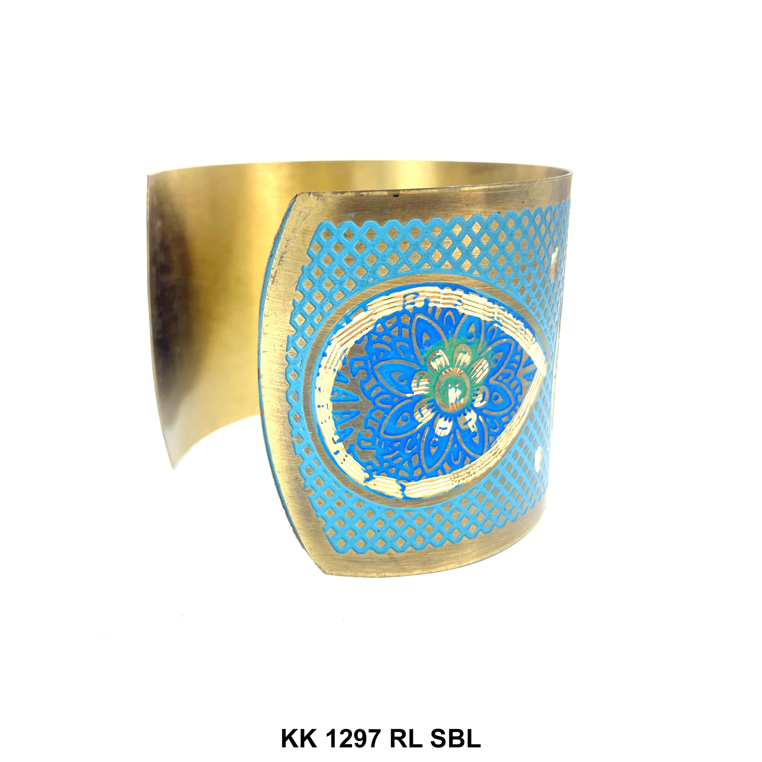 Hand Engraved Cuff Bangle Bracelet KK 1297 RN SBL
