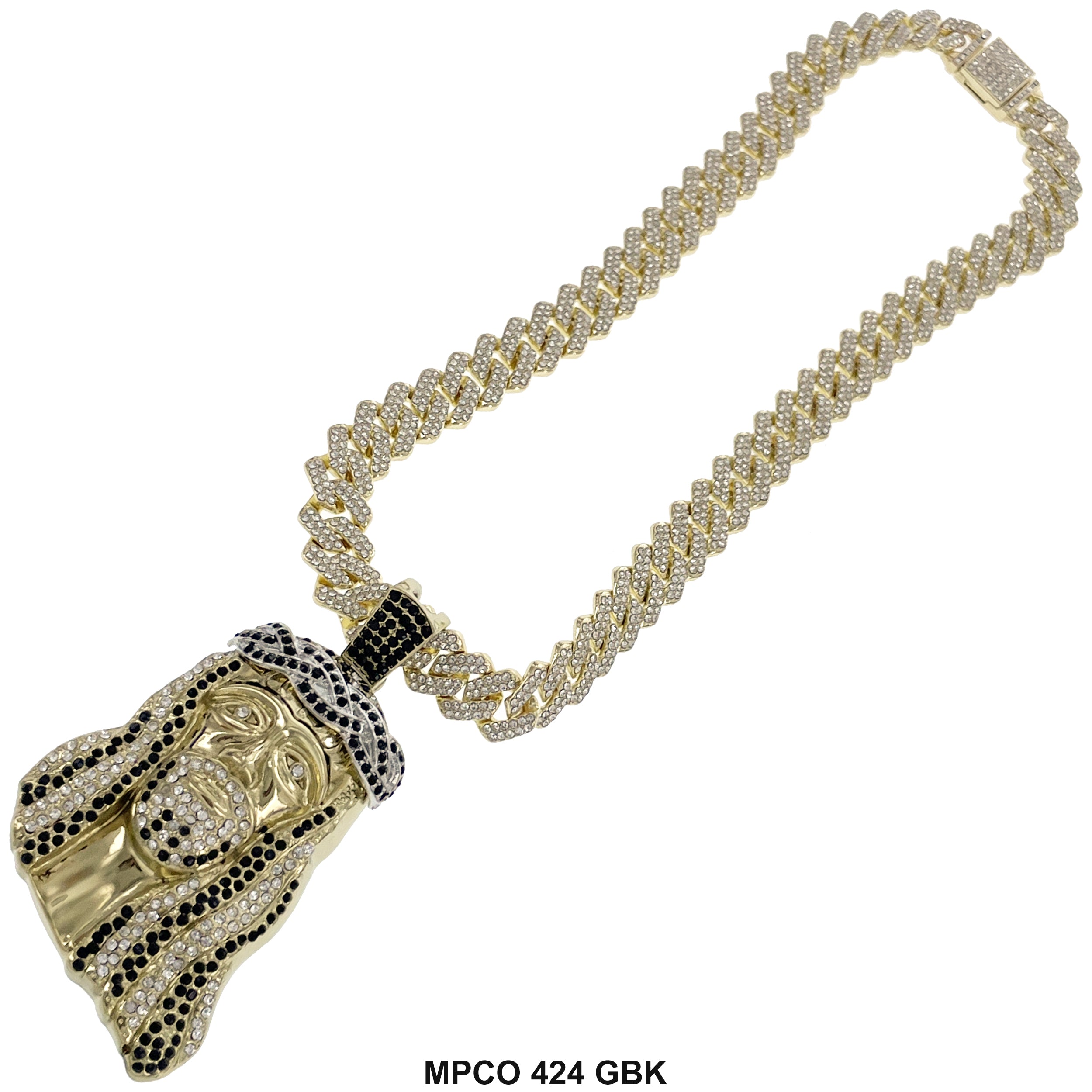 Jesus Face Icy Bling  Hip Hop Chain Necklace MPCO 424 GBK