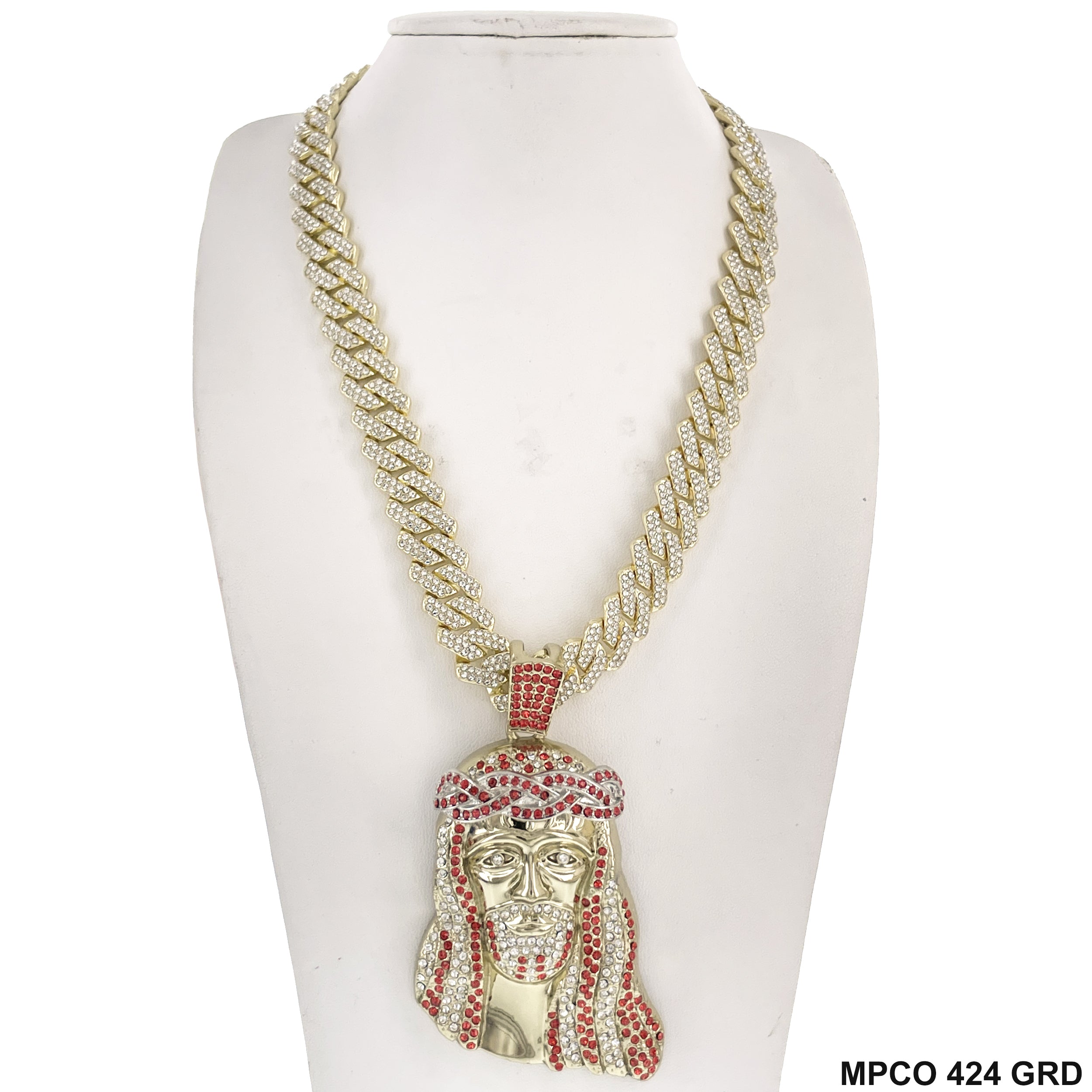 Jesus Face Icy Bling  Hip Hop Chain Necklace MPCO 424 GRD