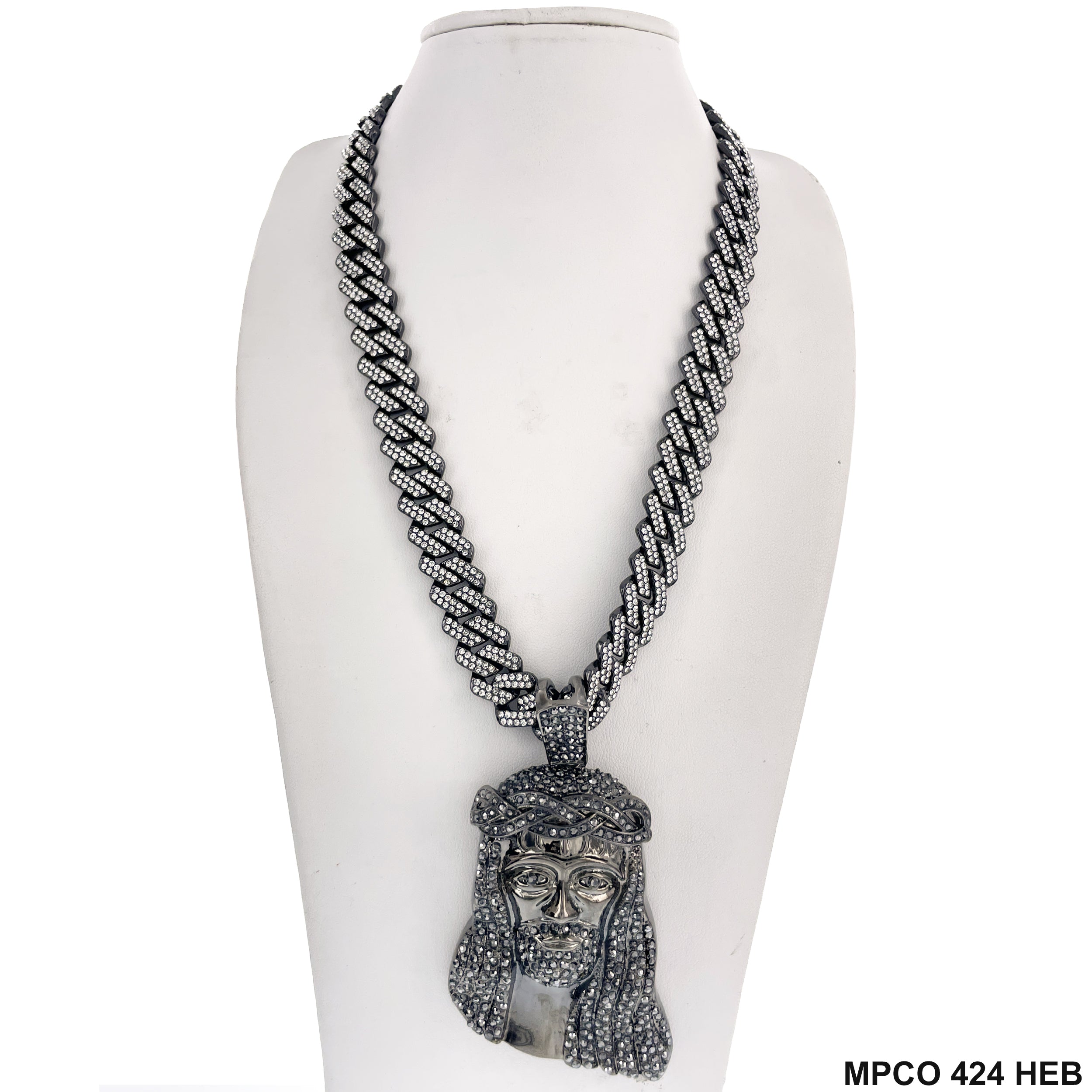 Jesus Face Icy Bling  Hip Hop Chain Necklace MPCO 424 HEB