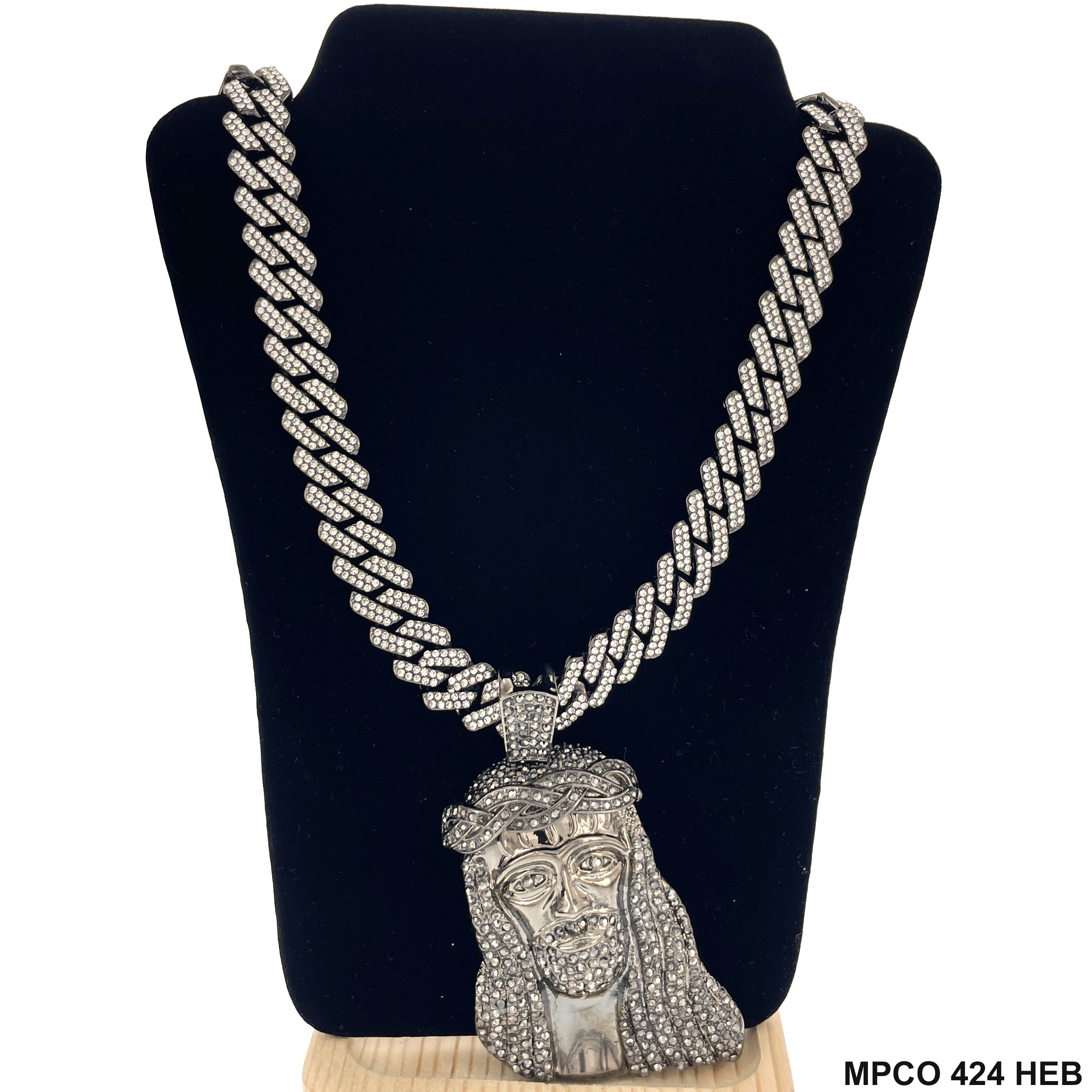 Jesus Face Icy Bling  Hip Hop Chain Necklace MPCO 424 HEB