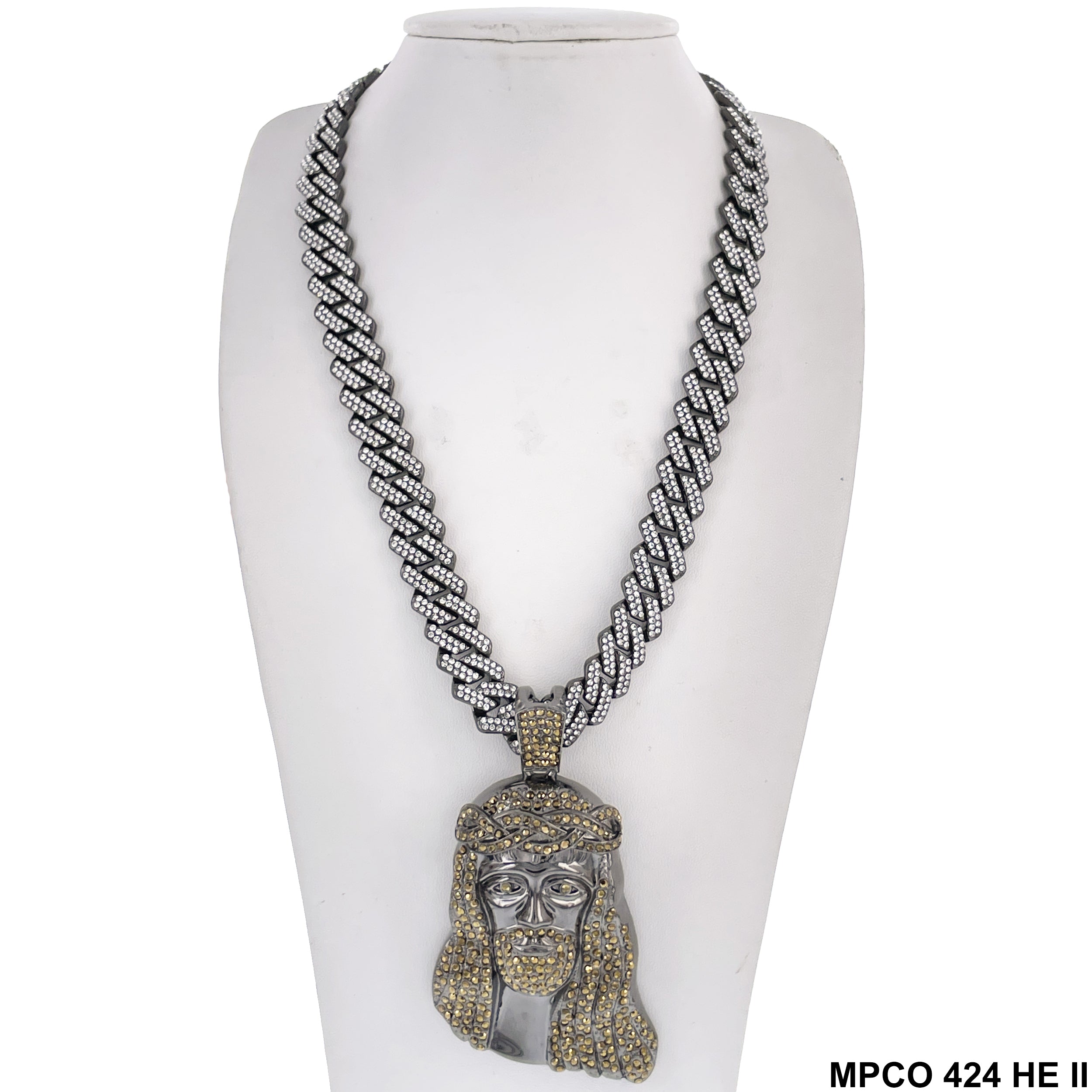 Jesus Face Icy Bling  Hip Hop Chain Necklace MPCO 424 HE II