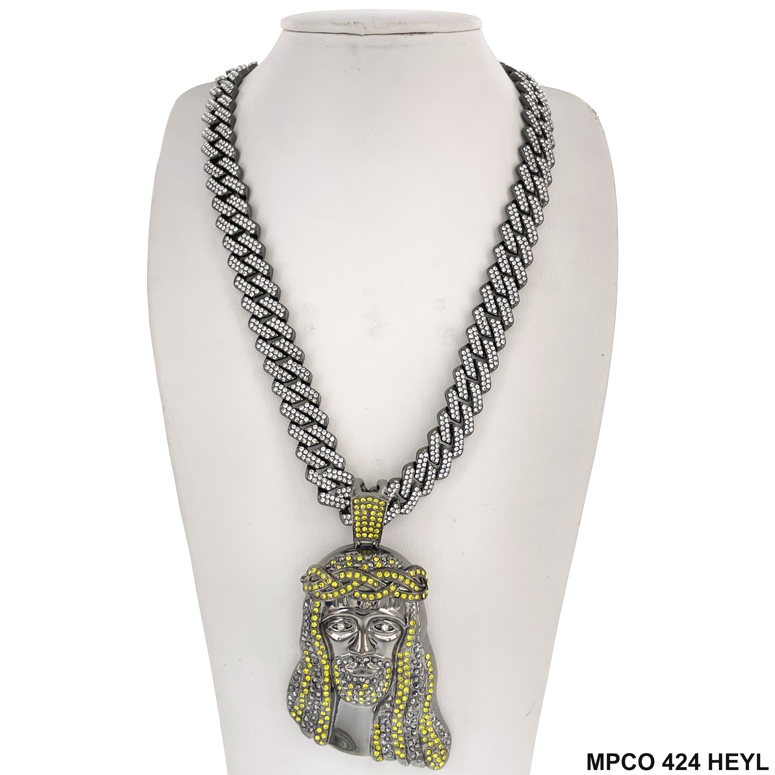 Jesus Face Icy Bling  Hip Hop Chain Necklace MPCO 424 HEYL