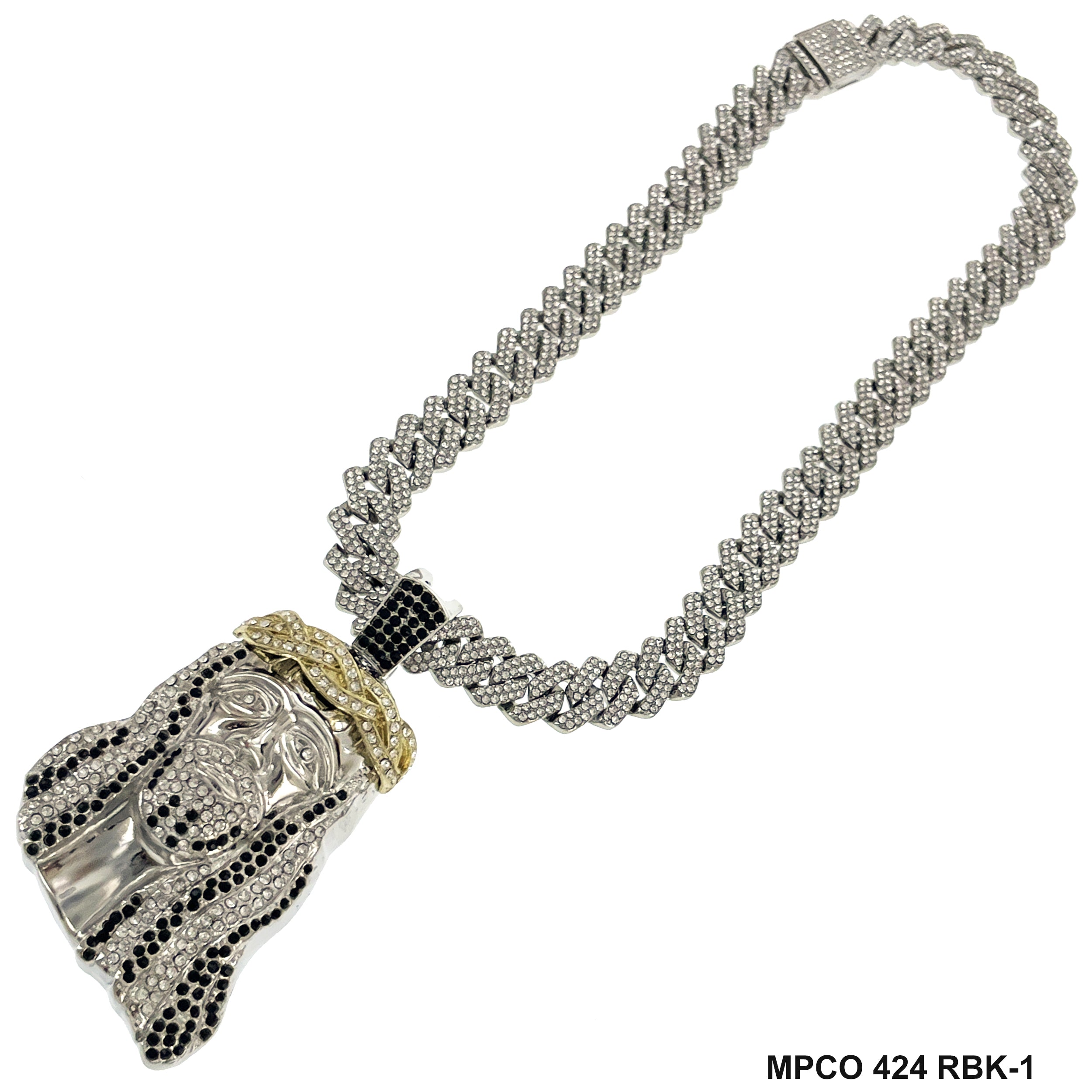 Jesus Face Icy Bling  Hip Hop Chain Necklace MPCO 424 RBK-1