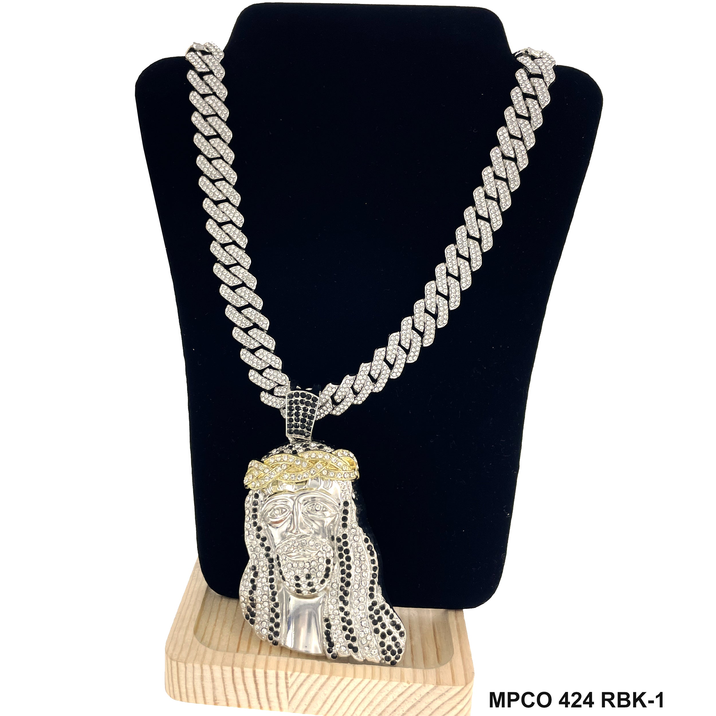 Jesus Face Icy Bling  Hip Hop Chain Necklace MPCO 424 RBK-1