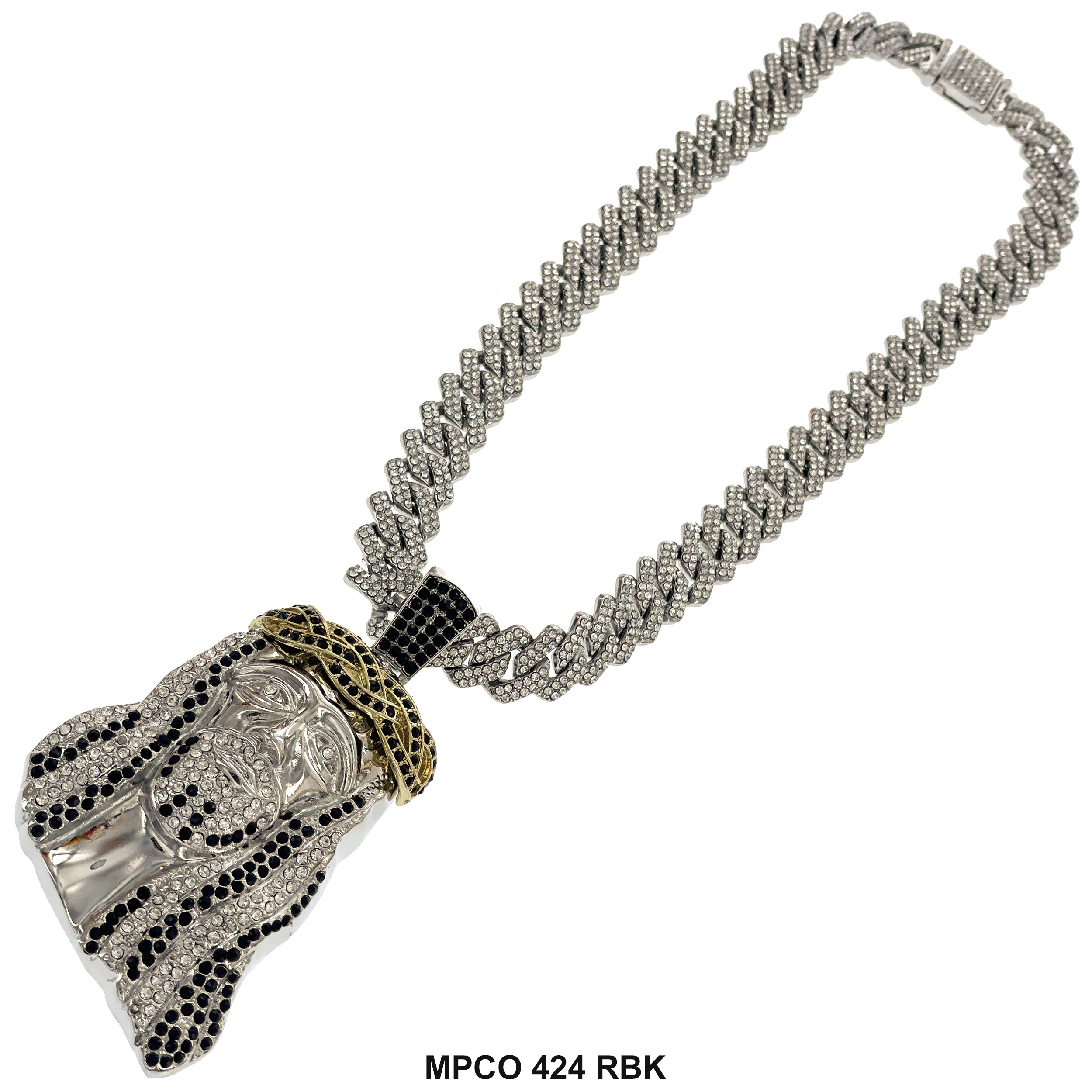 Jesus Face Icy Bling  Hip Hop Chain Necklace MPCO 424 RBK