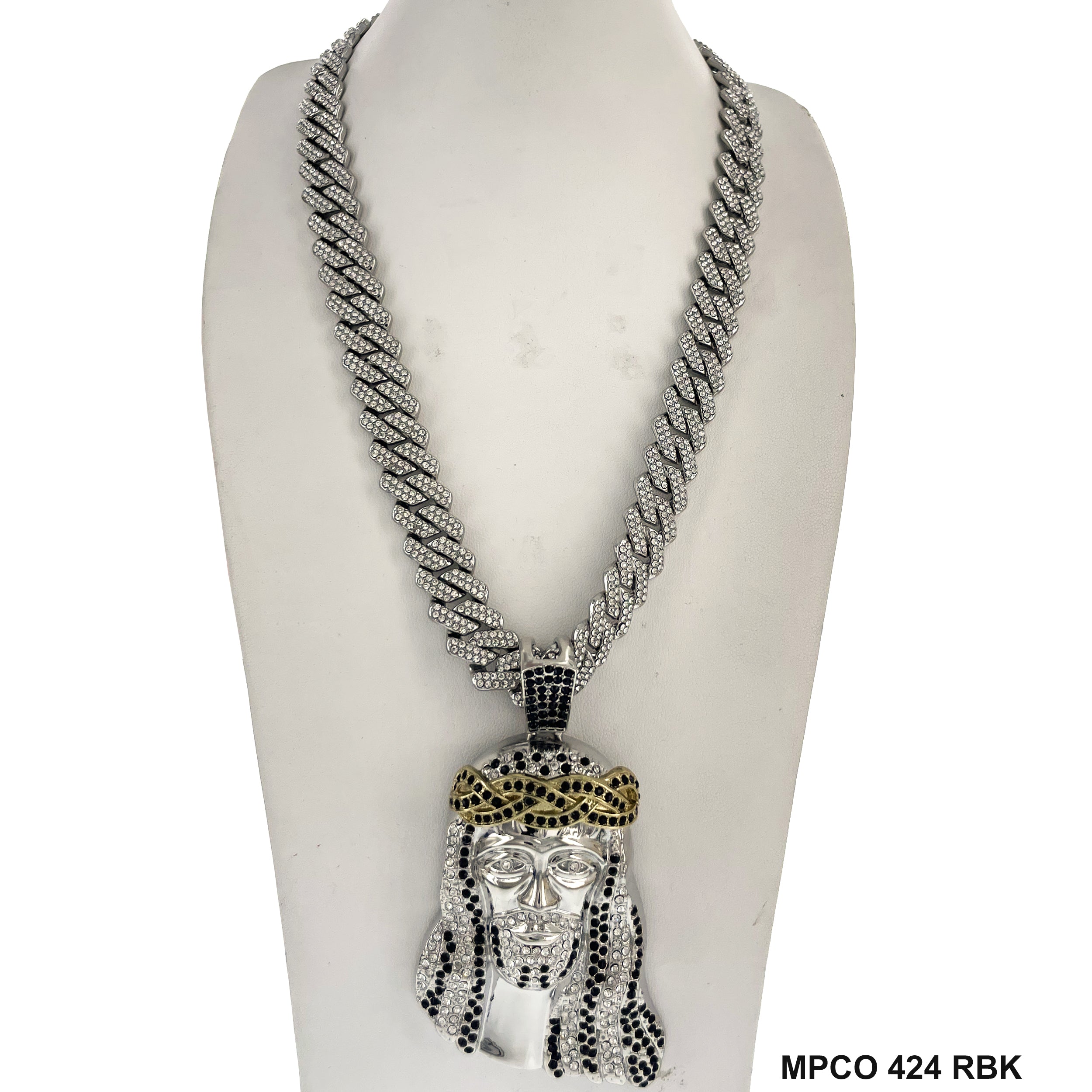 Jesus Face Icy Bling  Hip Hop Chain Necklace MPCO 424 RBK