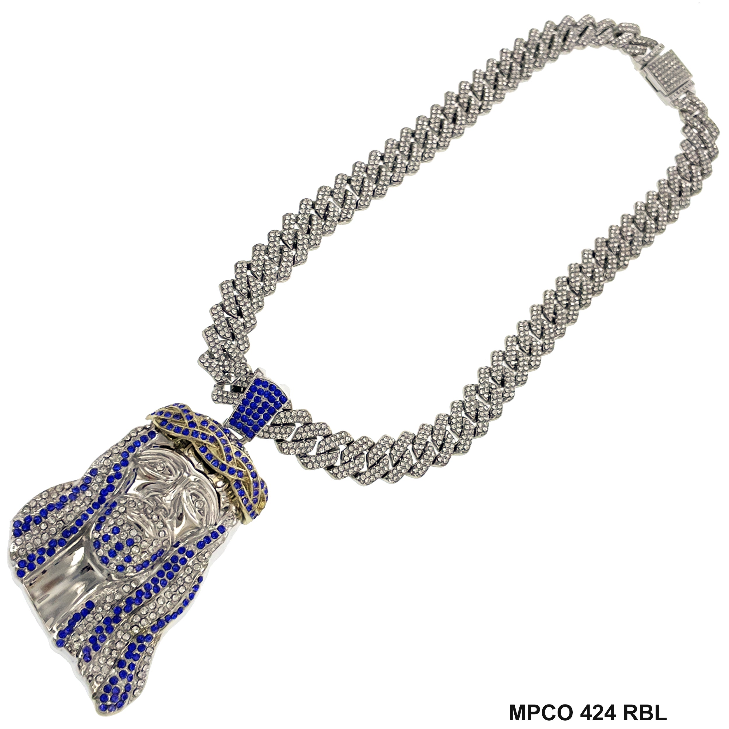 Jesus Face Icy Bling  Hip Hop Chain Necklace MPCO 424 RBL