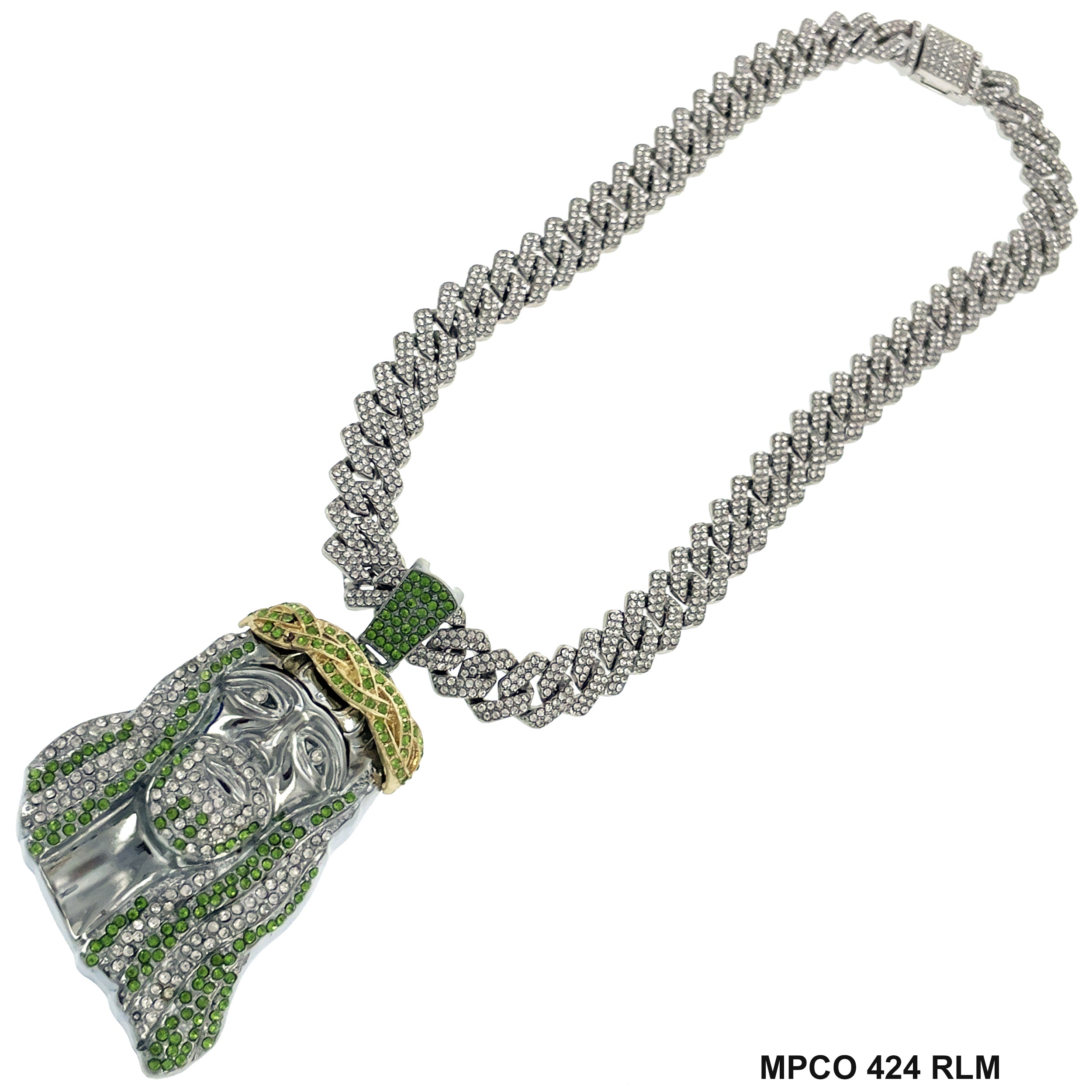 Jesus Face Icy Bling  Hip Hop Chain Necklace MPCO 424 RLM