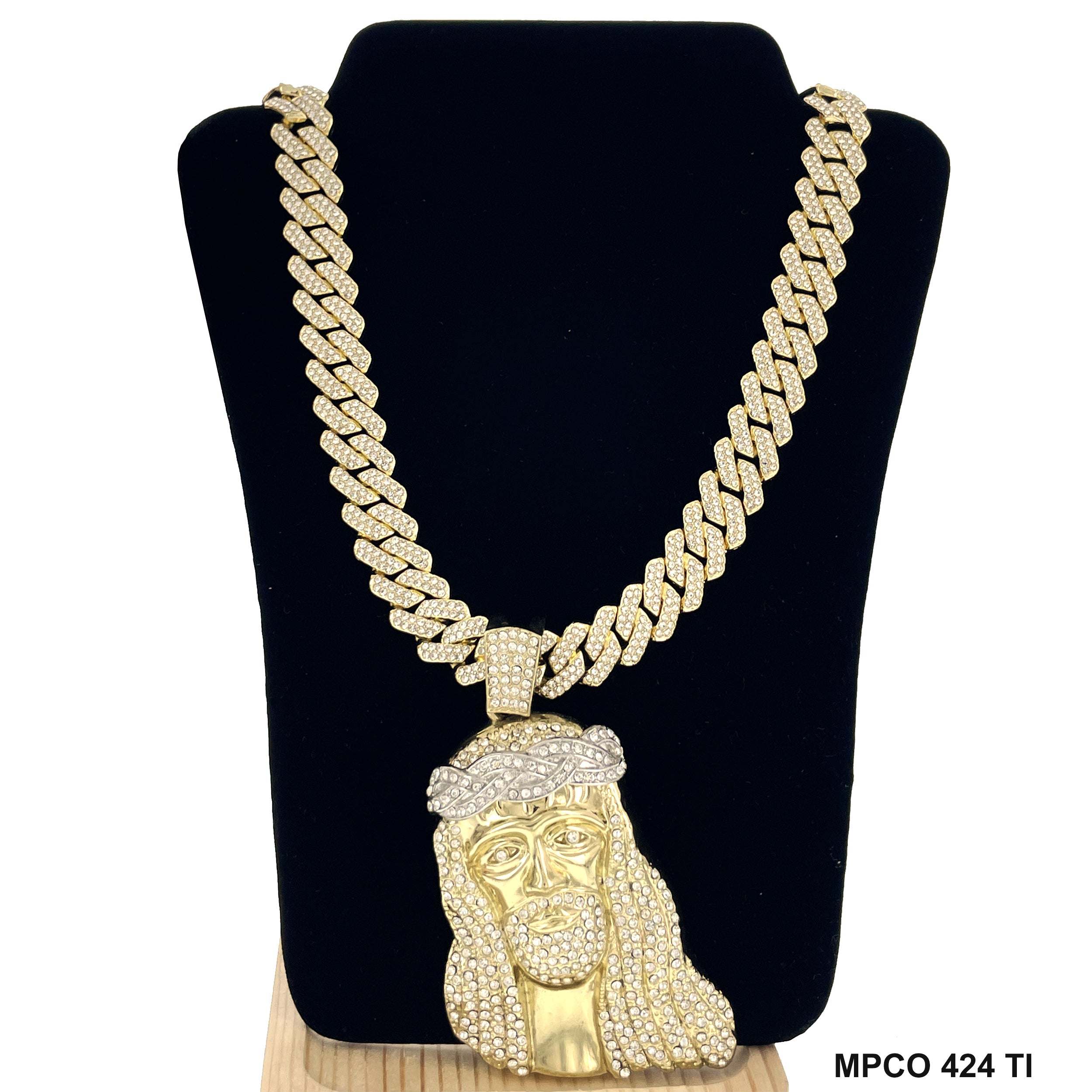 Jesus Face Icy Bling  Hip Hop Chain Necklace MPCO 424 TI