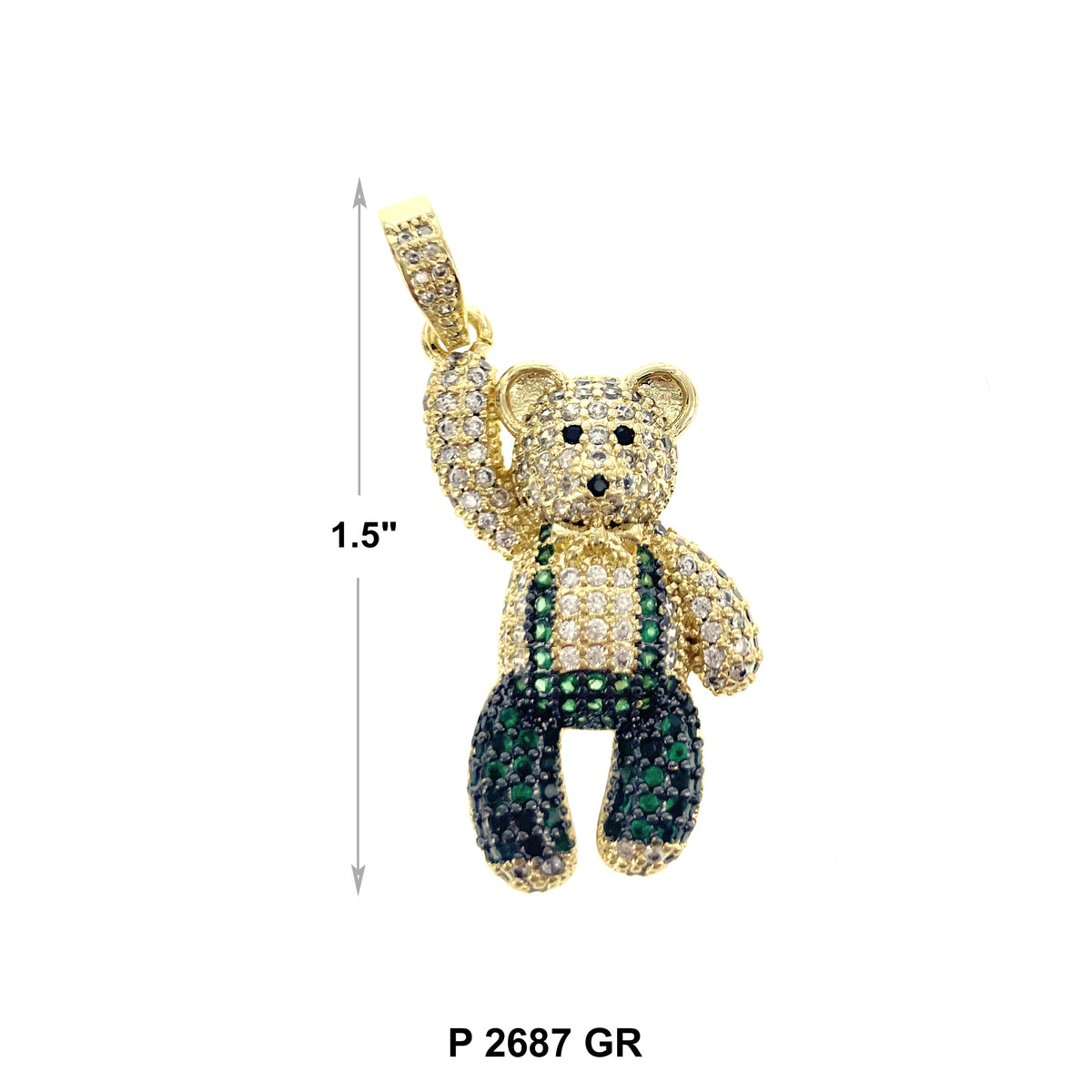 Bear Pendant P 2687 GR – Kaashusa