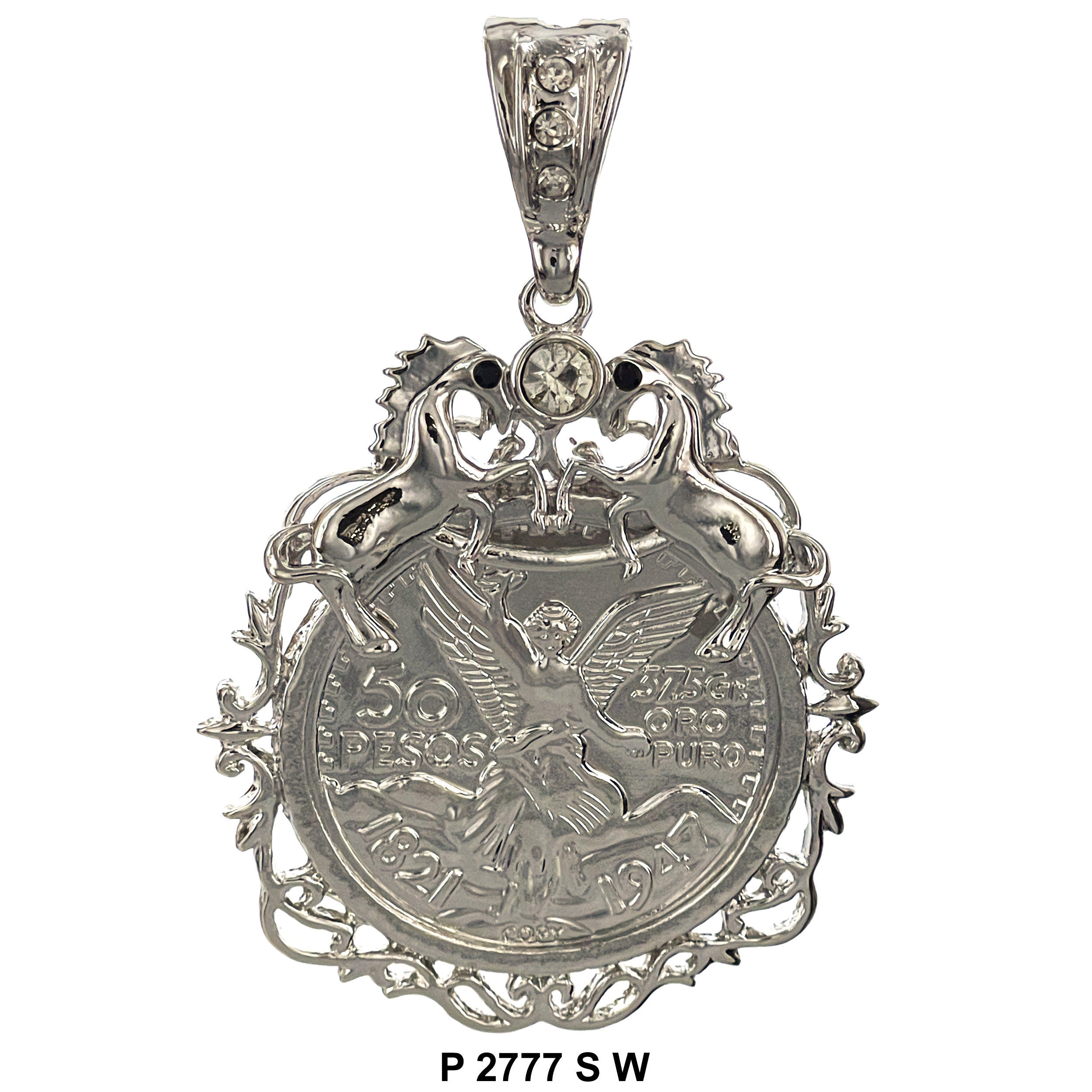 50 Pesos Centenario With Horses Pendant P 2777 S W