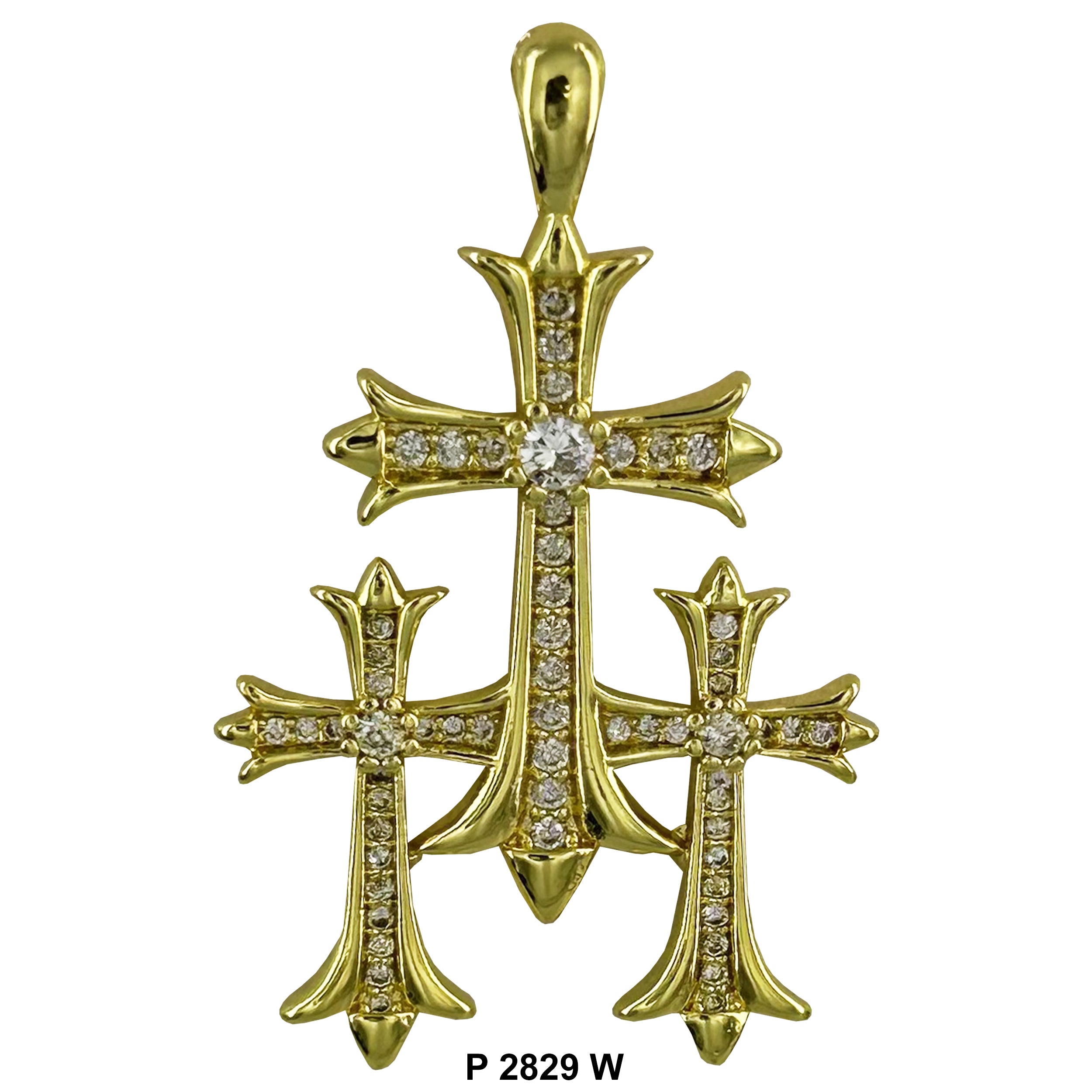 Triple Cross Pendant P 2829 W