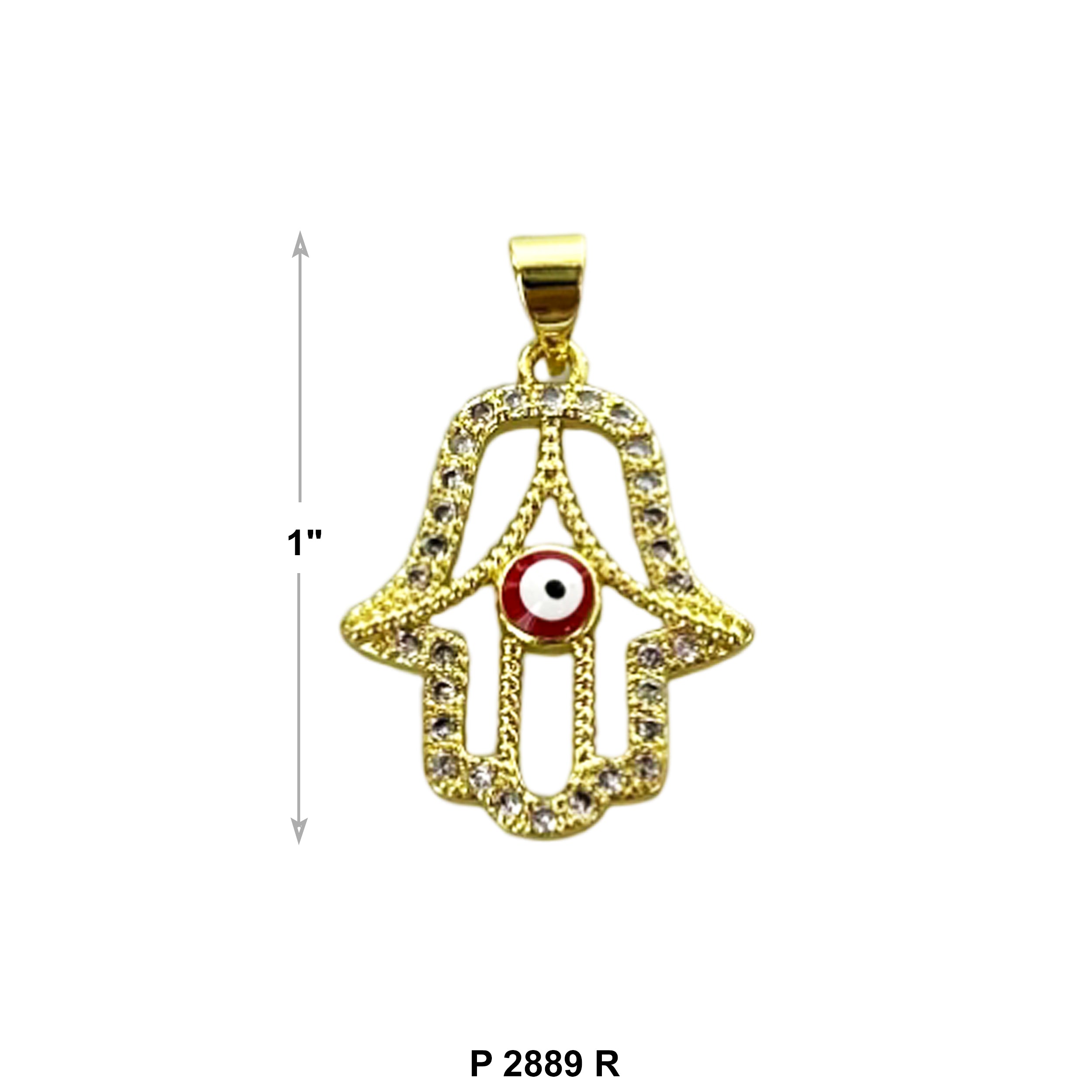 Hamsa Hand Evil Eye Pendant P 2889 R