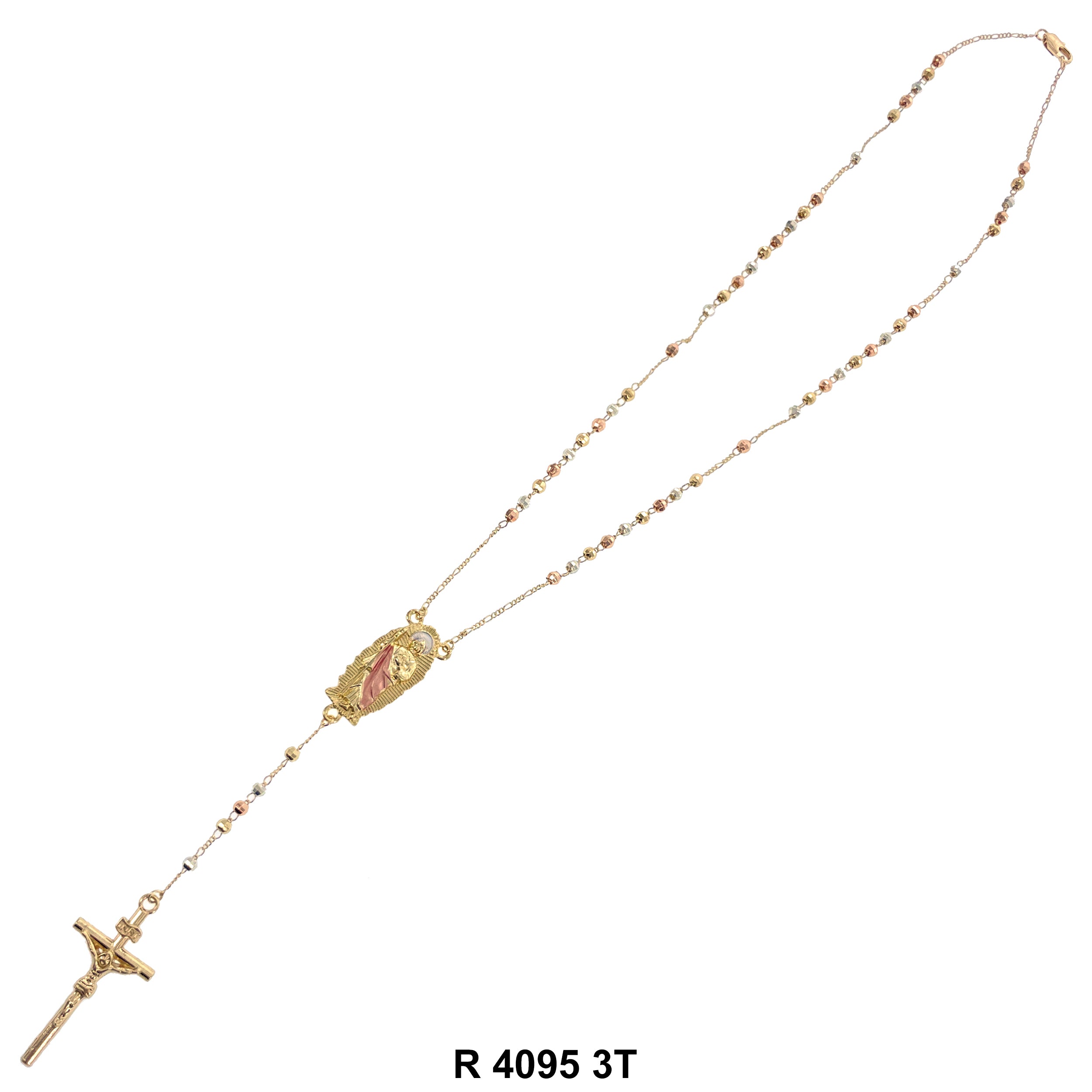 4 MM San Judas Disco Ball Beads Rosary R 4095 3T