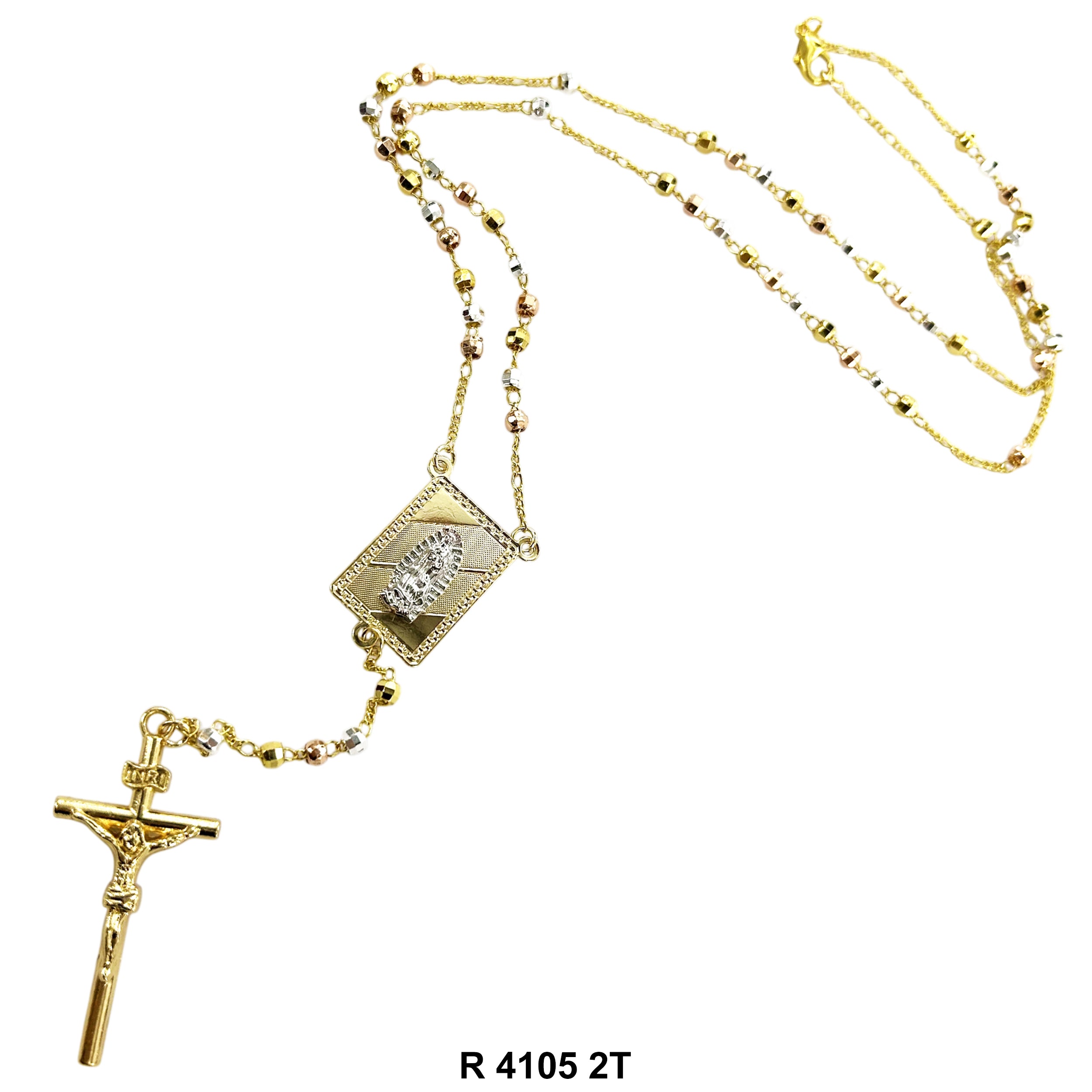 6 MM Guadalupe Disco Ball Beads Rosary R 4105 2T