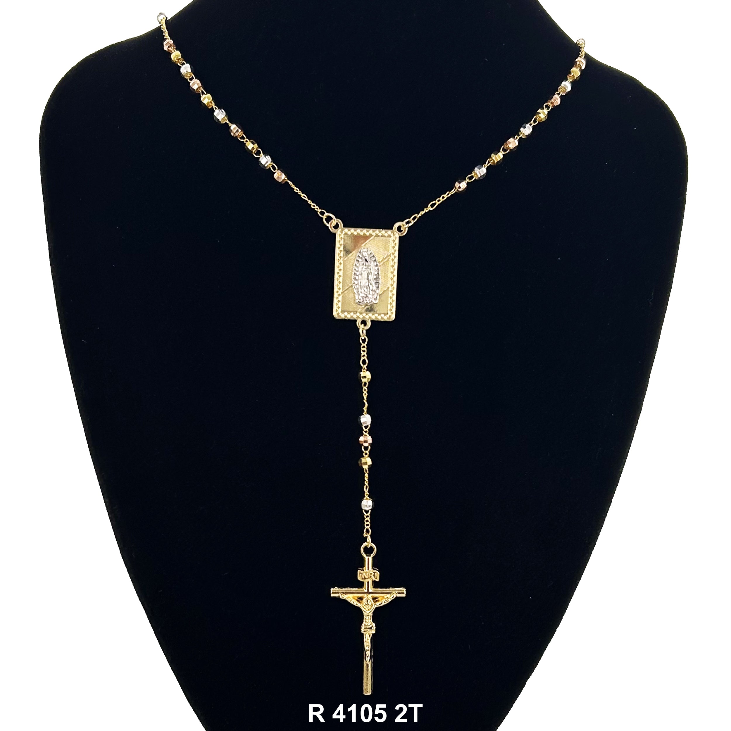 6 MM Guadalupe Disco Ball Beads Rosary R 4105 2T