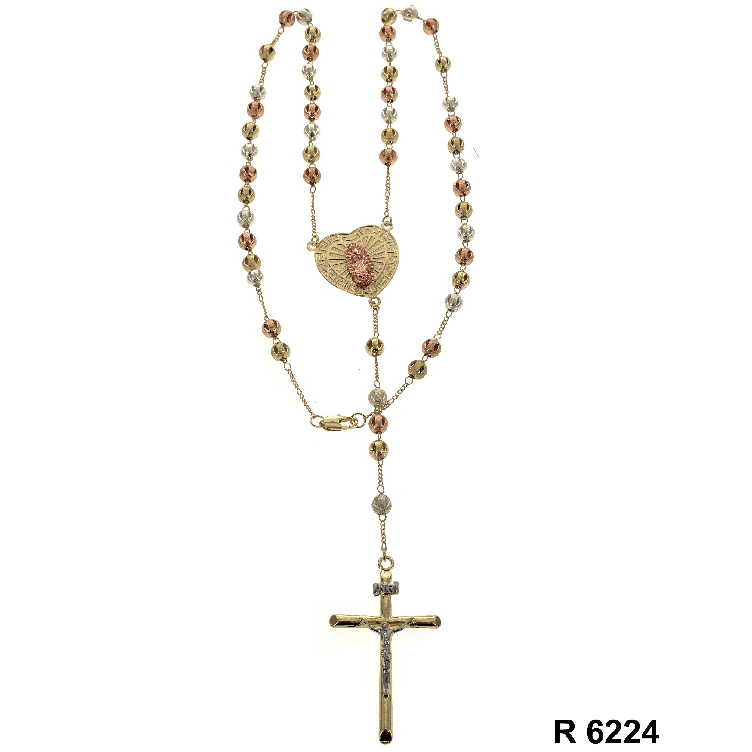 6 MM Guadalupe Heart Rosary R 6224