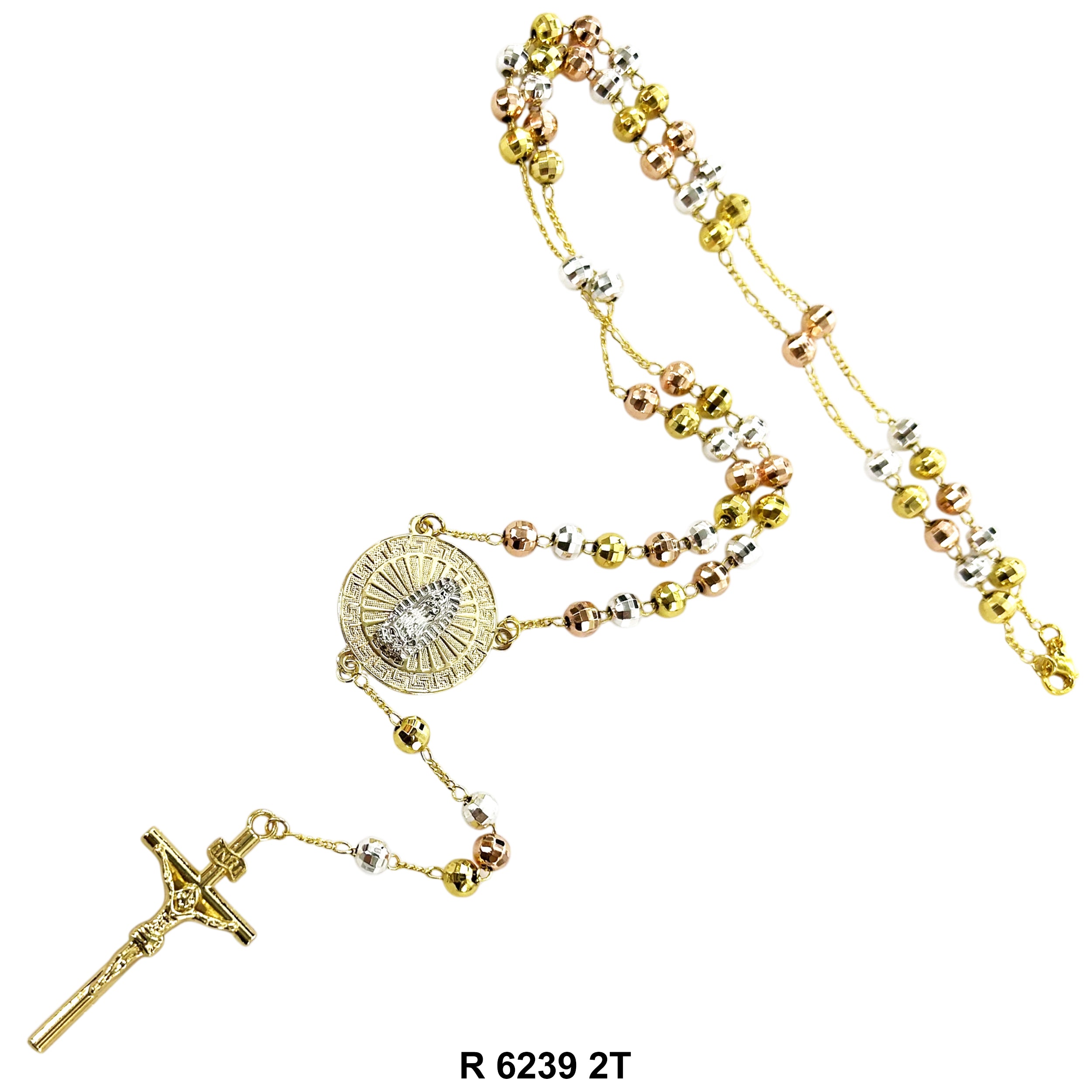6 MM Guadalupe Disco Ball Beads Rosary R 6239 2T