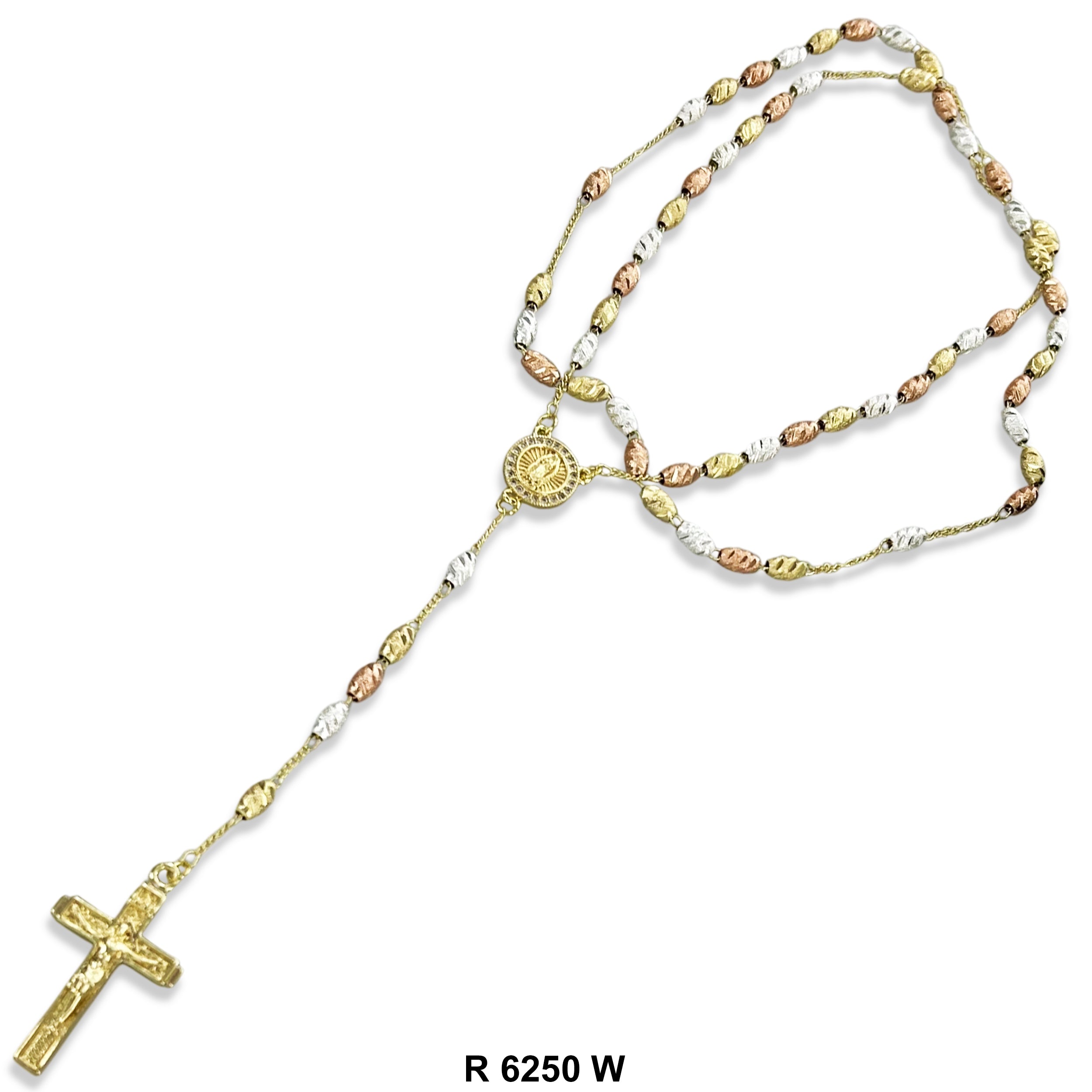 6 MM Guadalupe Rice Beads Rosary R 6250 W