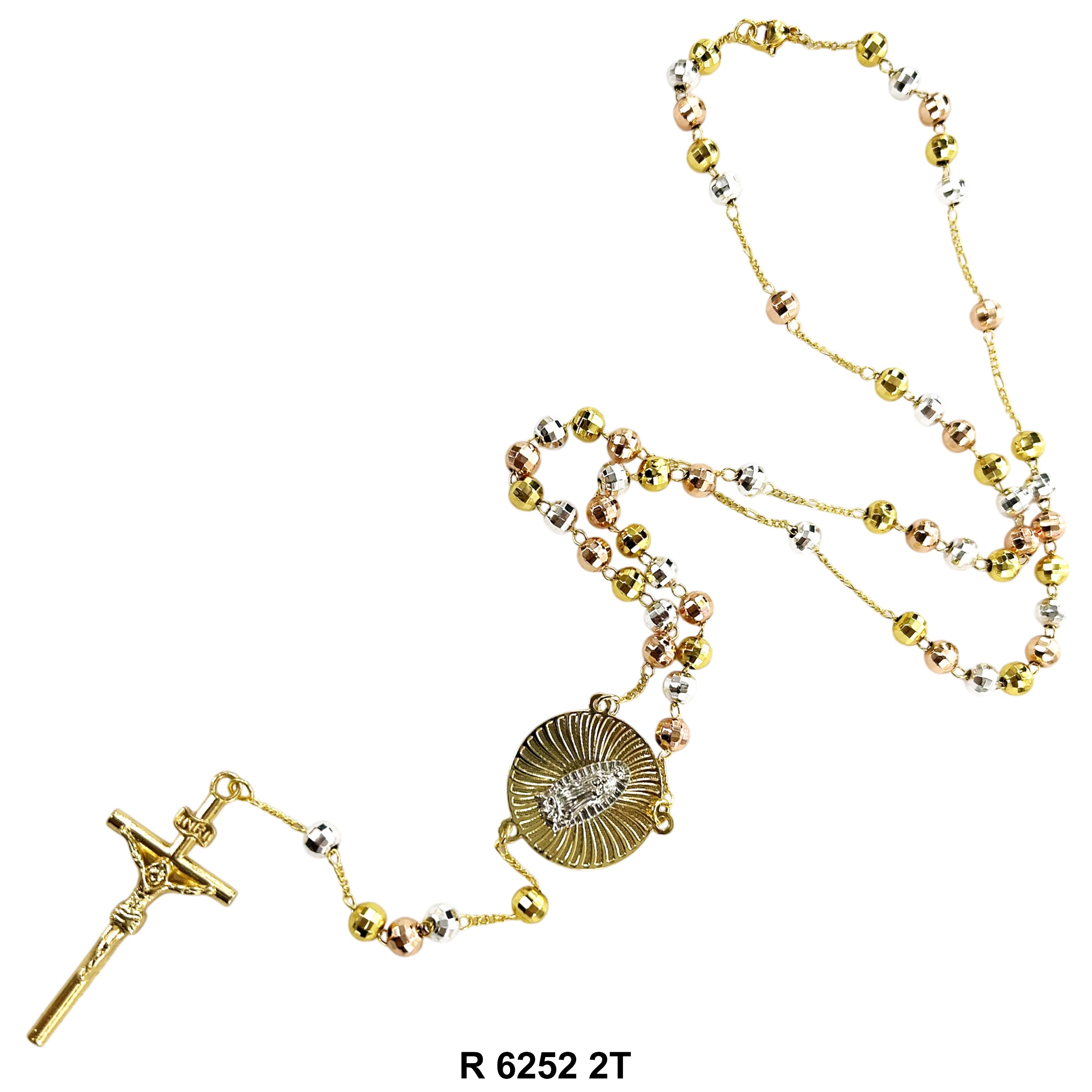 6 MM Guadalupe Disco Ball Beads Rosary R 6252 3T