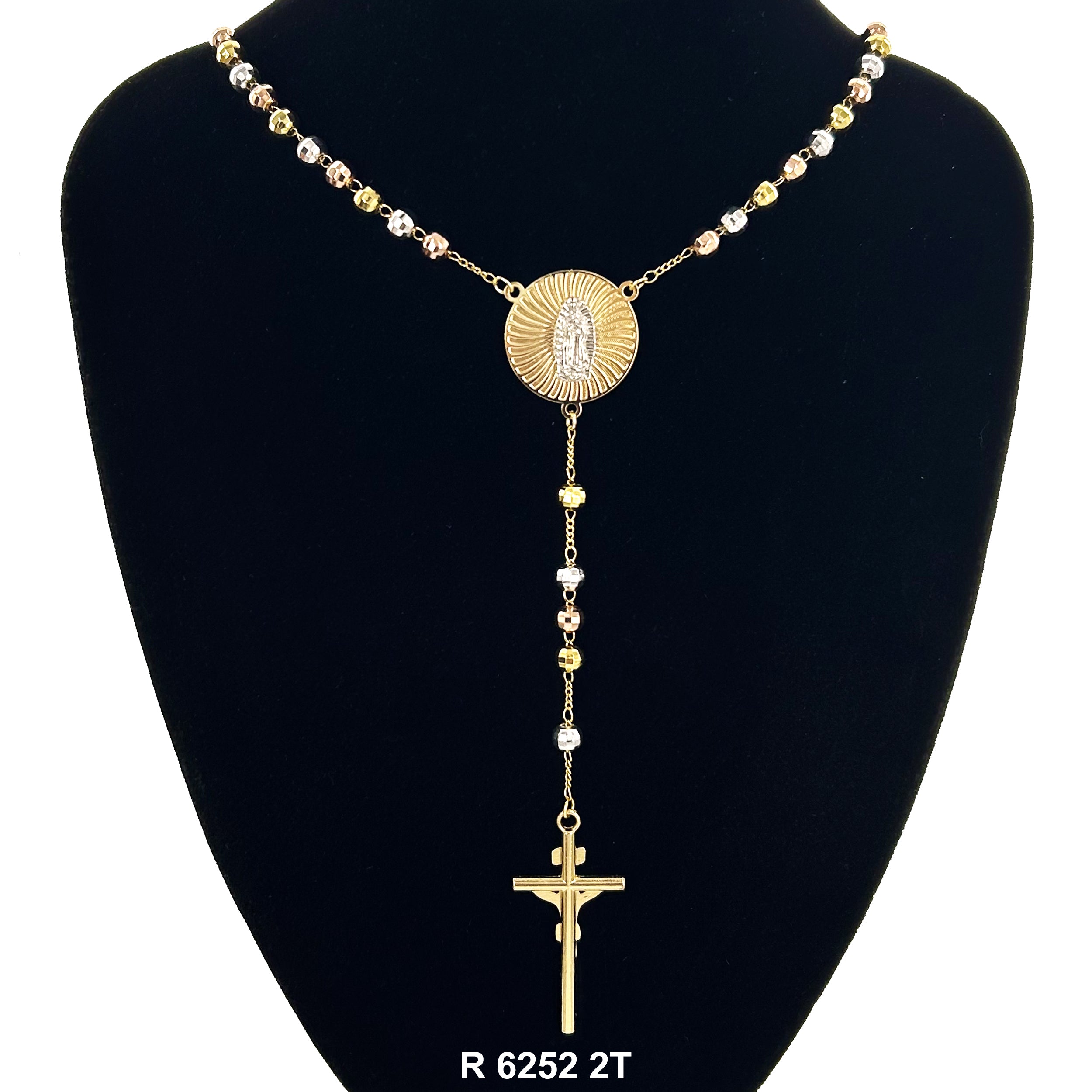 6 MM Guadalupe Disco Ball Beads Rosary R 6252 3T