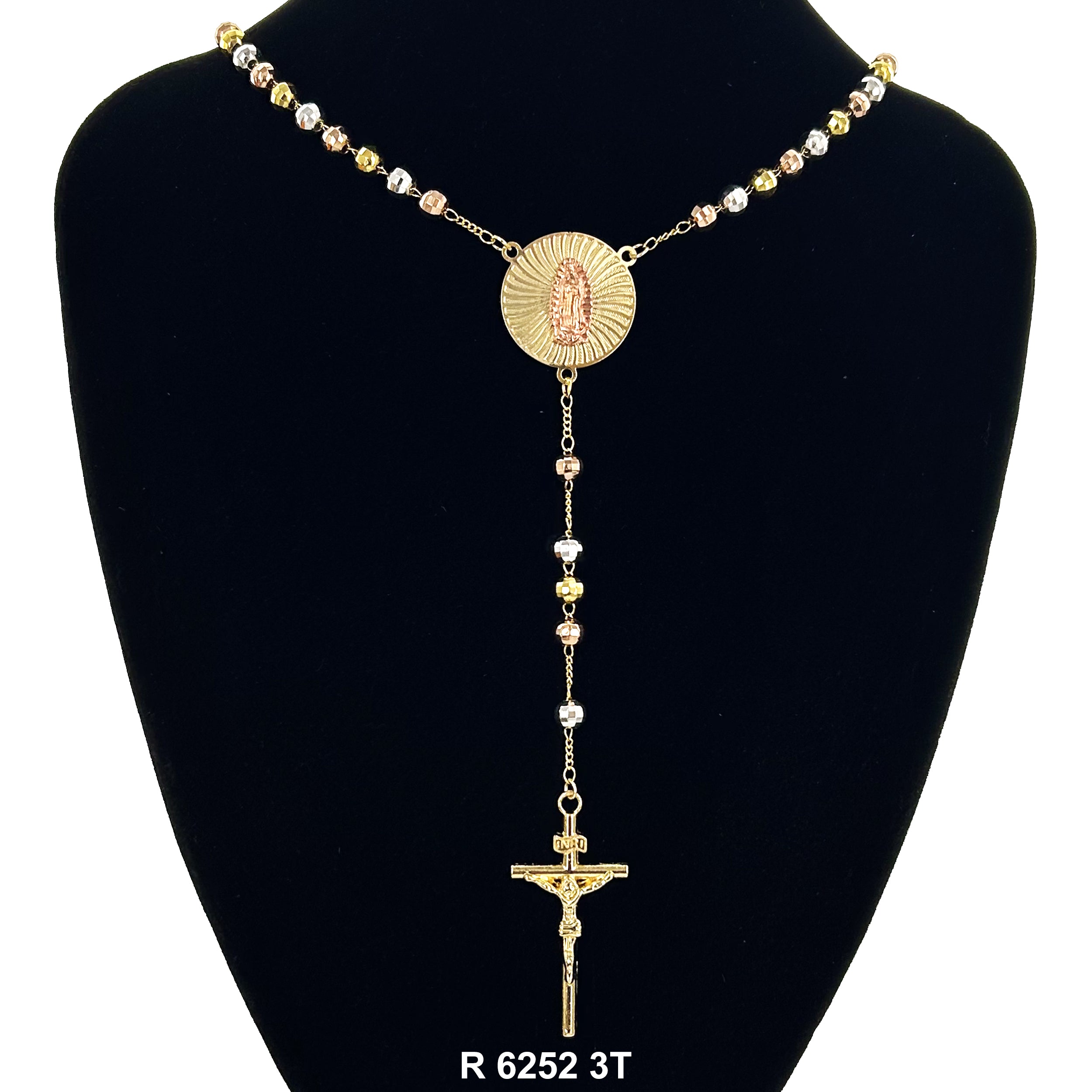 6 MM Guadalupe Disco Ball Beads Rosary R 6252 3T