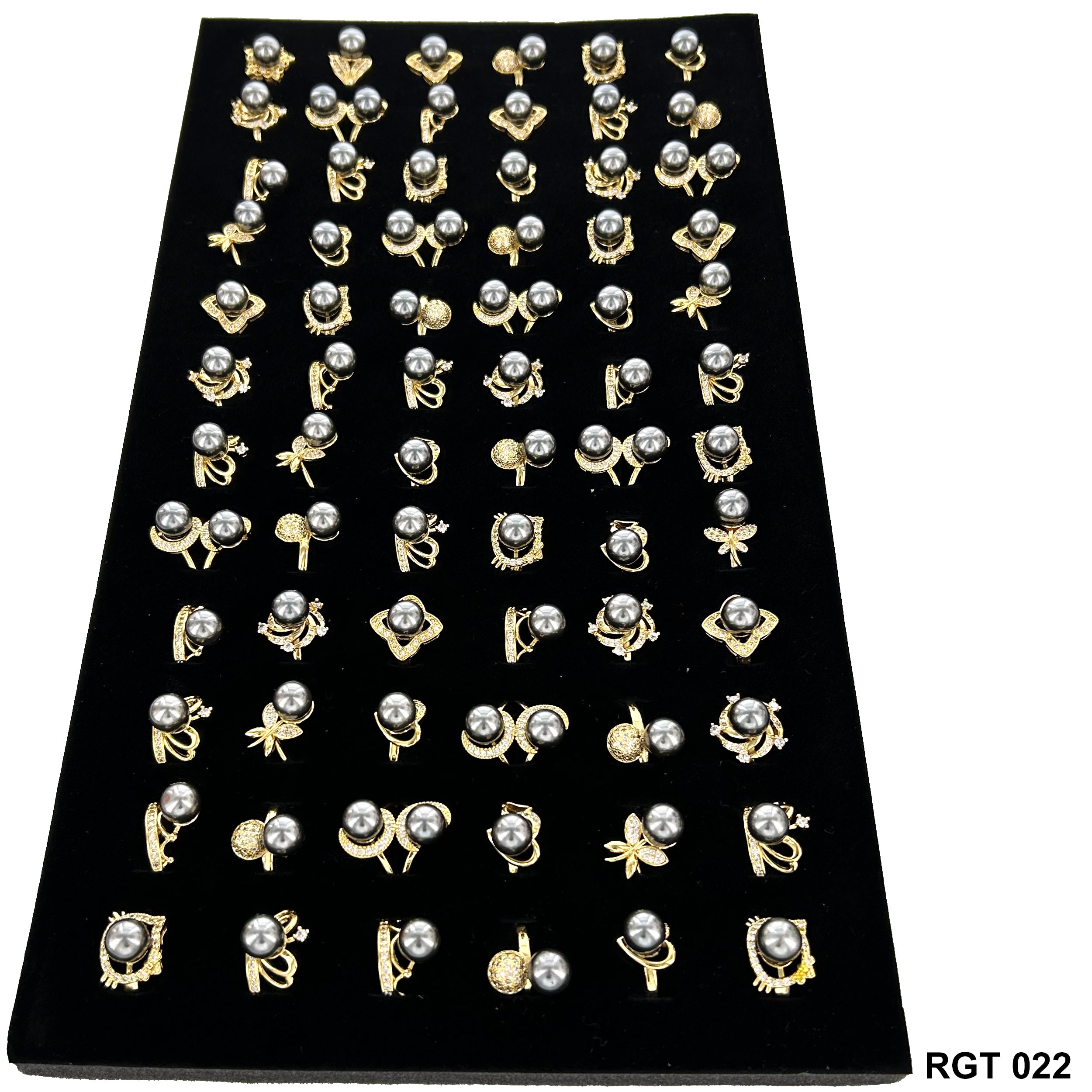 72 Pcs Black Pearl Design Ring RGT 023