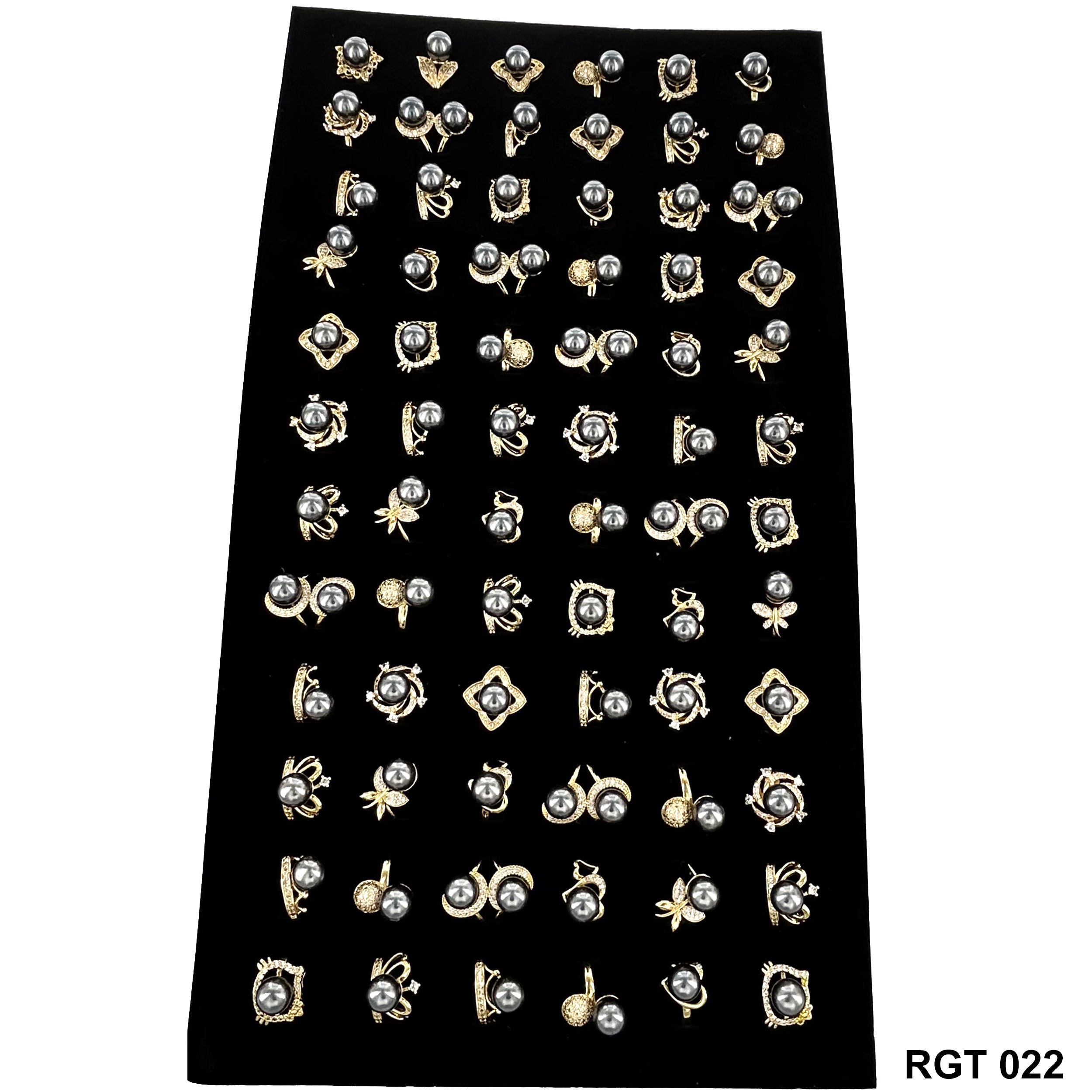 72 Pcs Black Pearl Design Ring RGT 023