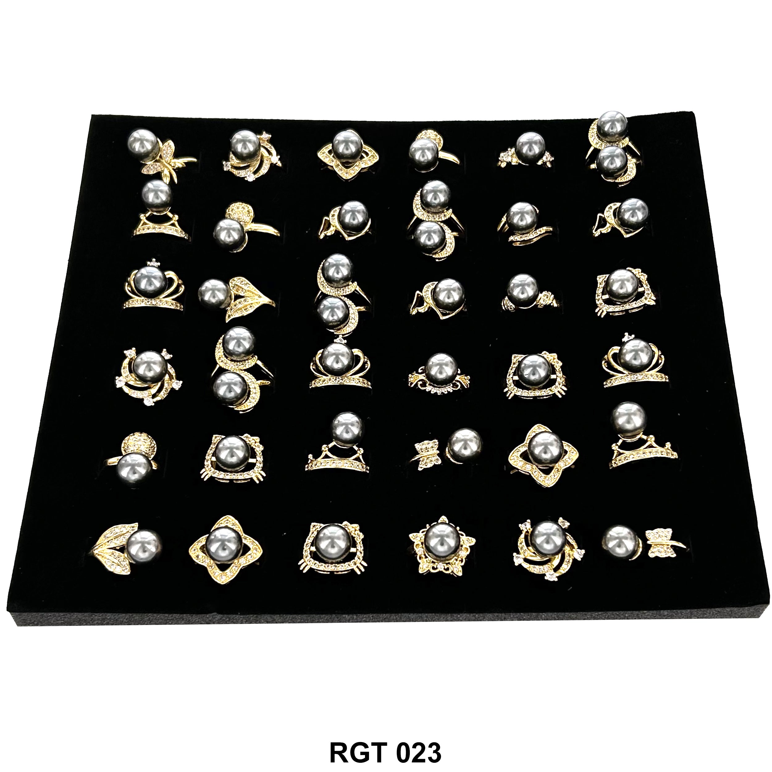 36 Pcs Black Pearl Design Ring RGT 022