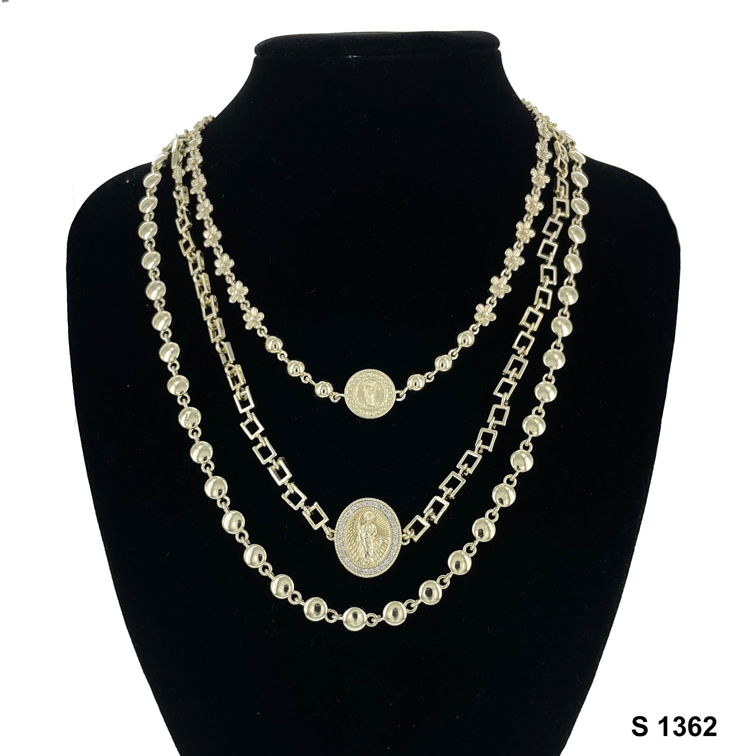 San Judas 3- Layer Necklace Set S 1362