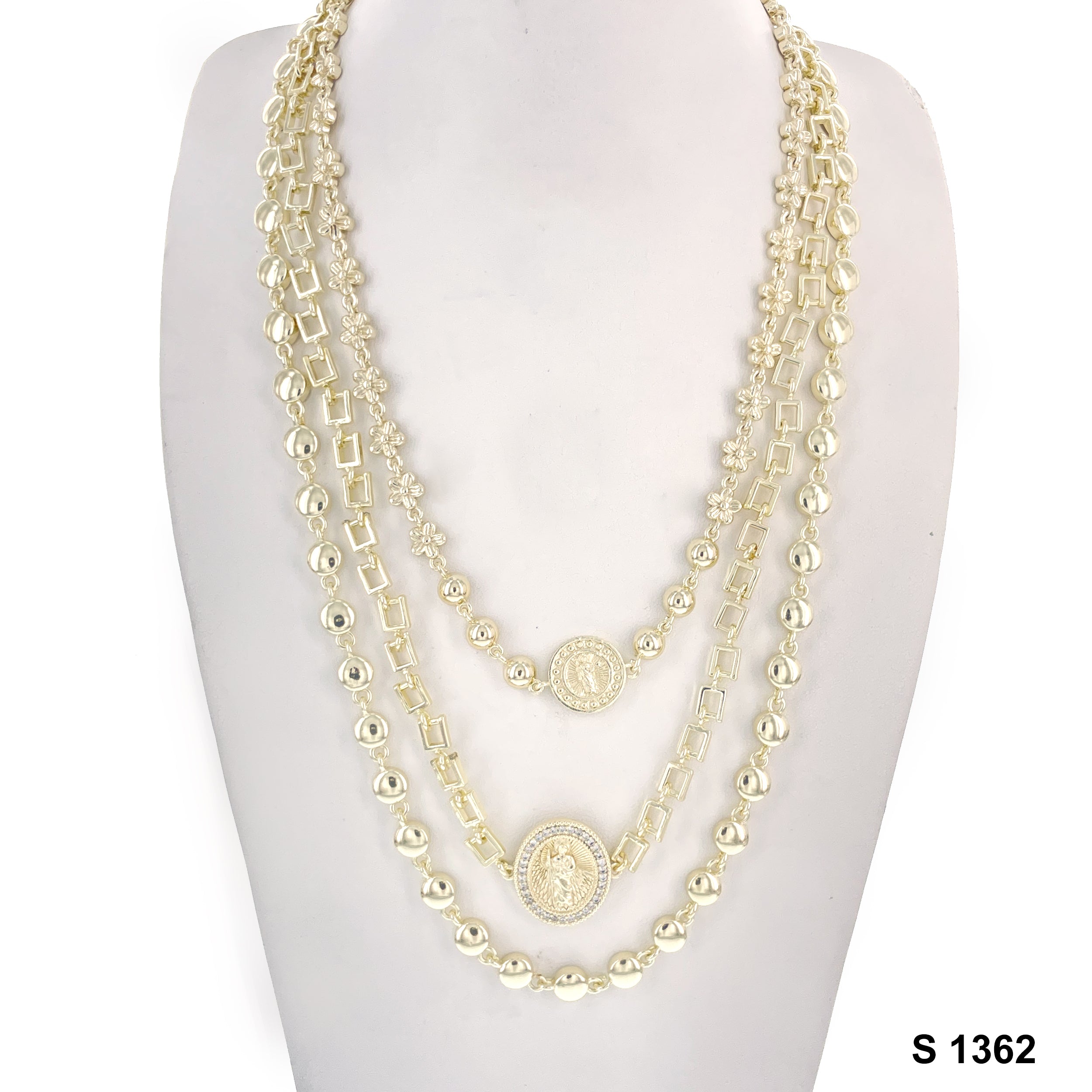 San Judas 3- Layer Necklace Set S 1362