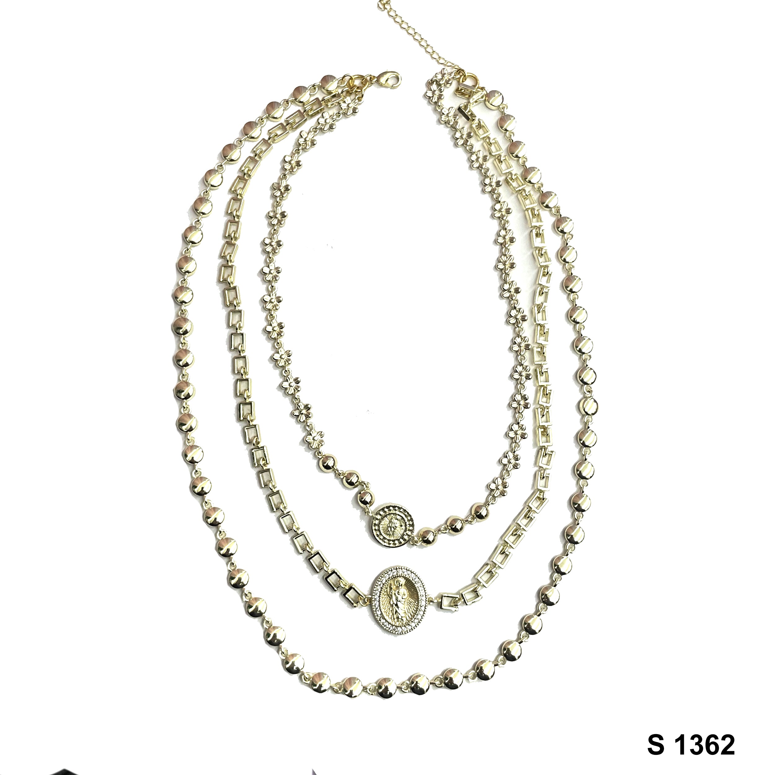 San Judas 3- Layer Necklace Set S 1362