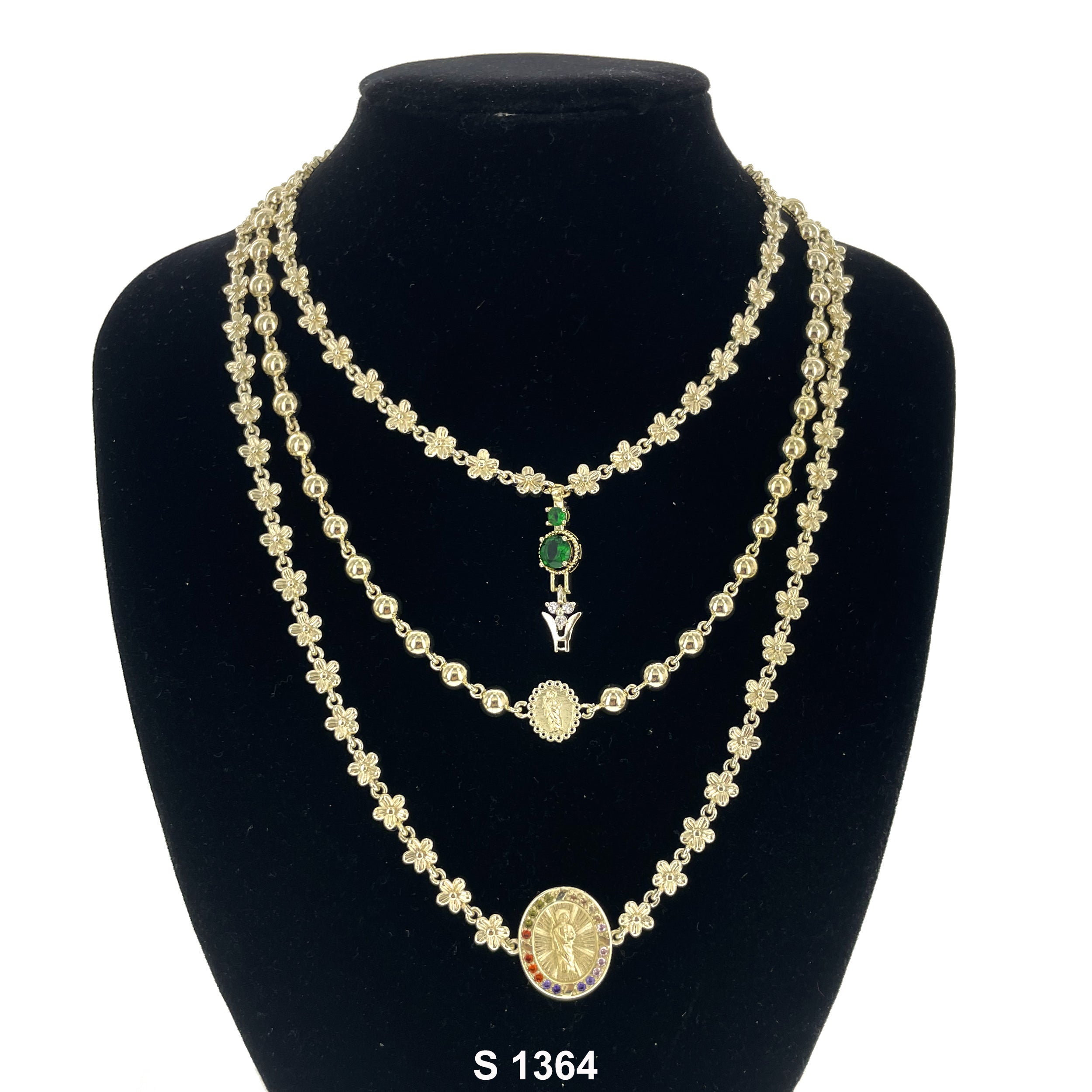 San Judas 3- Layer Necklace Set S 1364