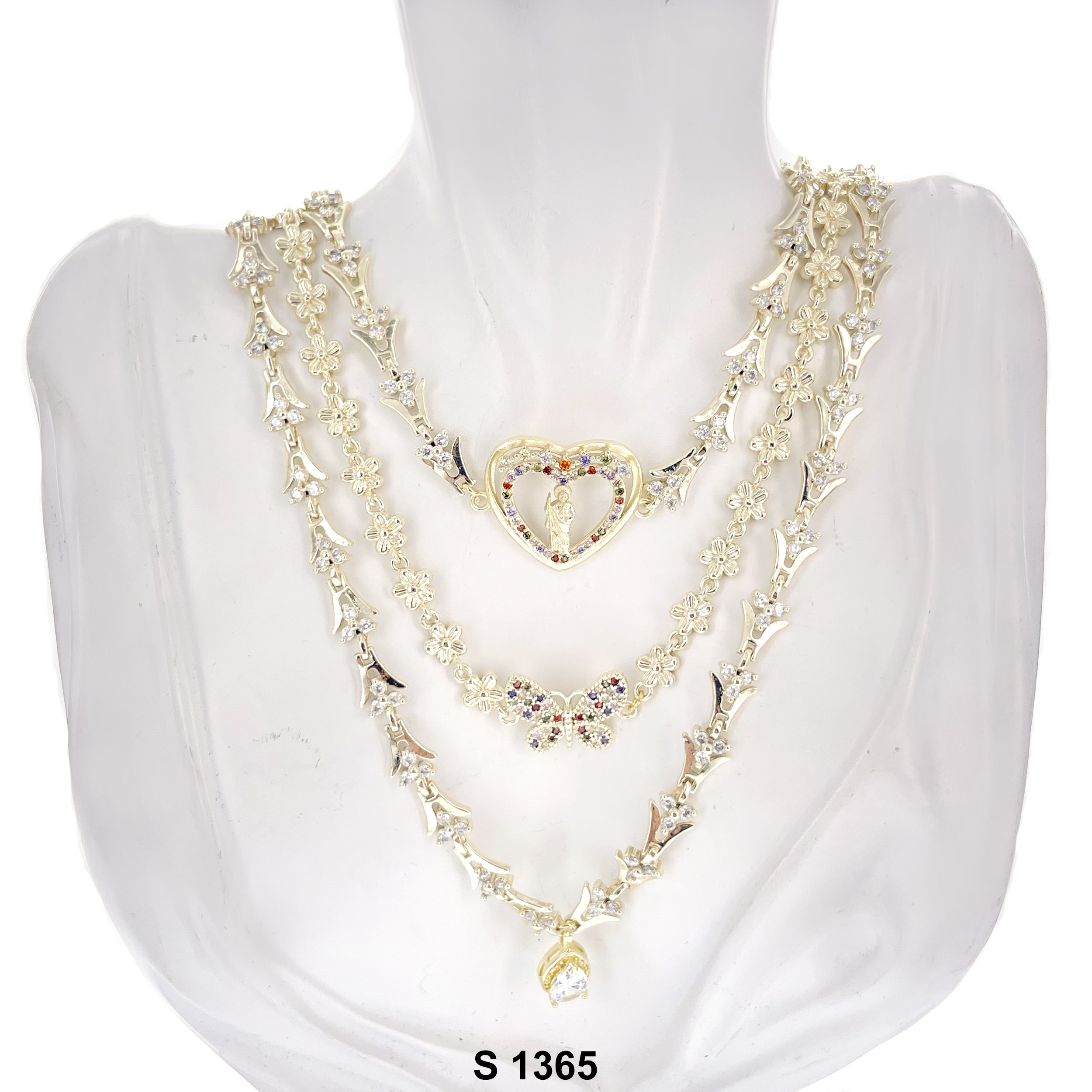 San Judas 3- Layer Necklace Set S 1365