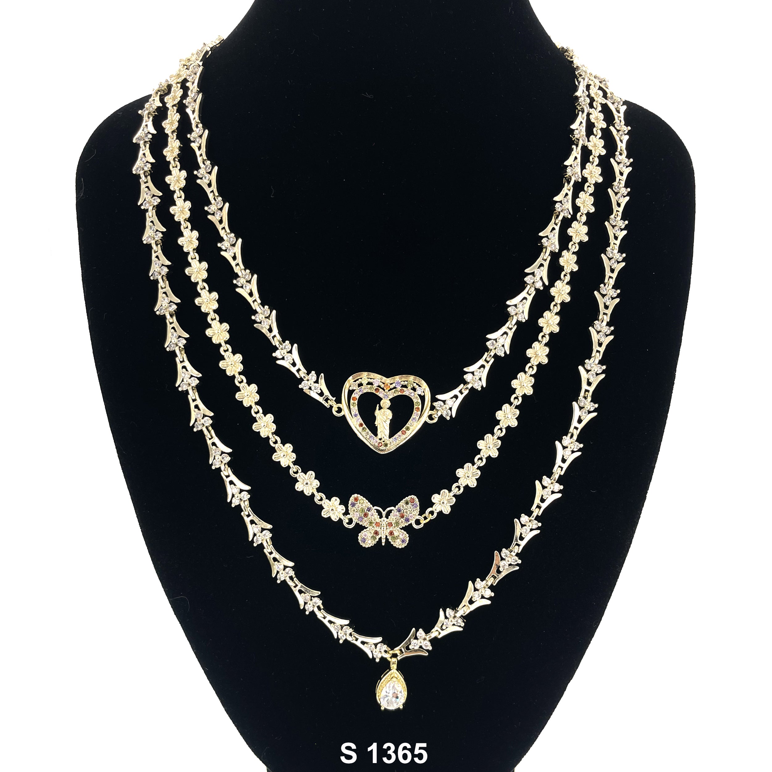 San Judas 3- Layer Necklace Set S 1365