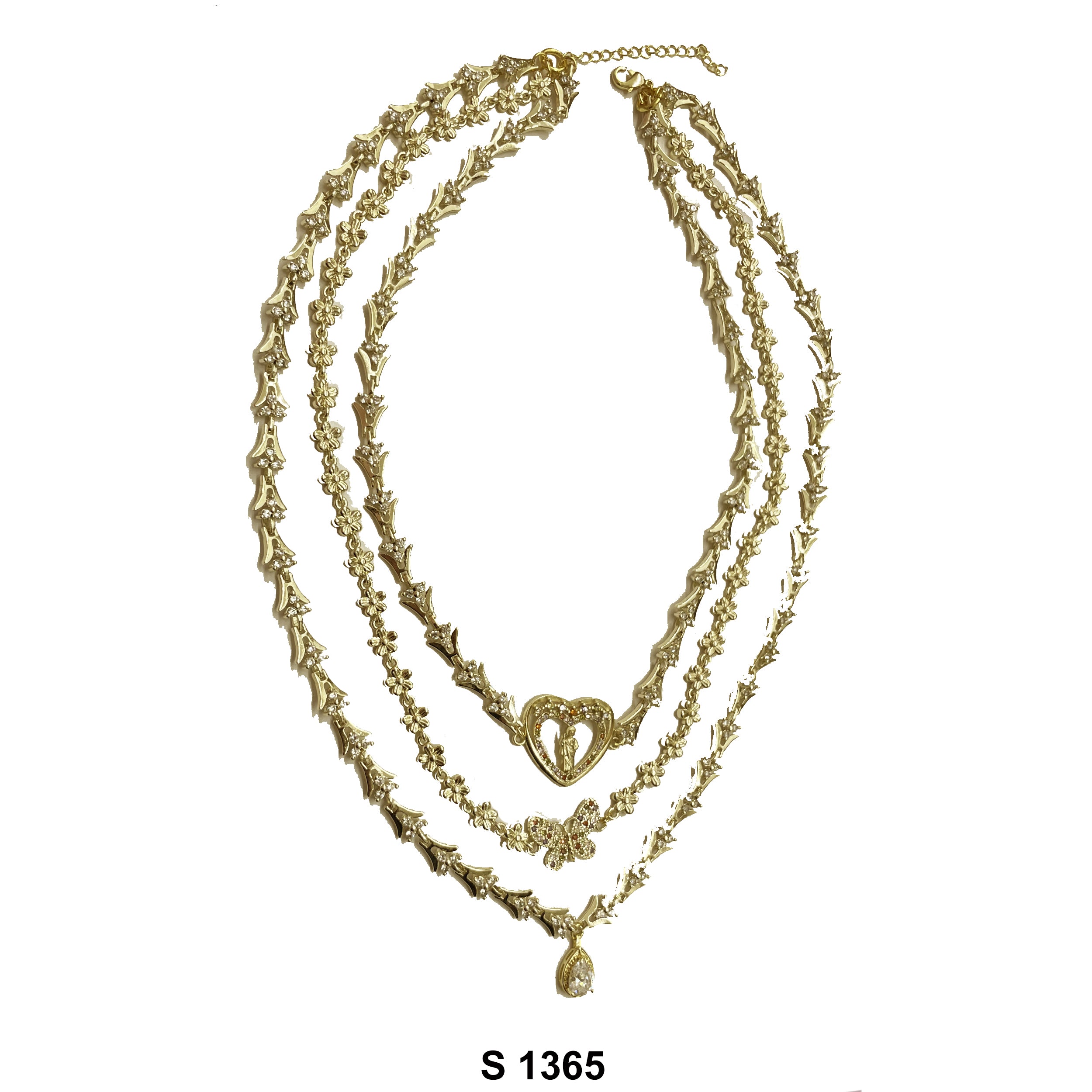 San Judas 3- Layer Necklace Set S 1365