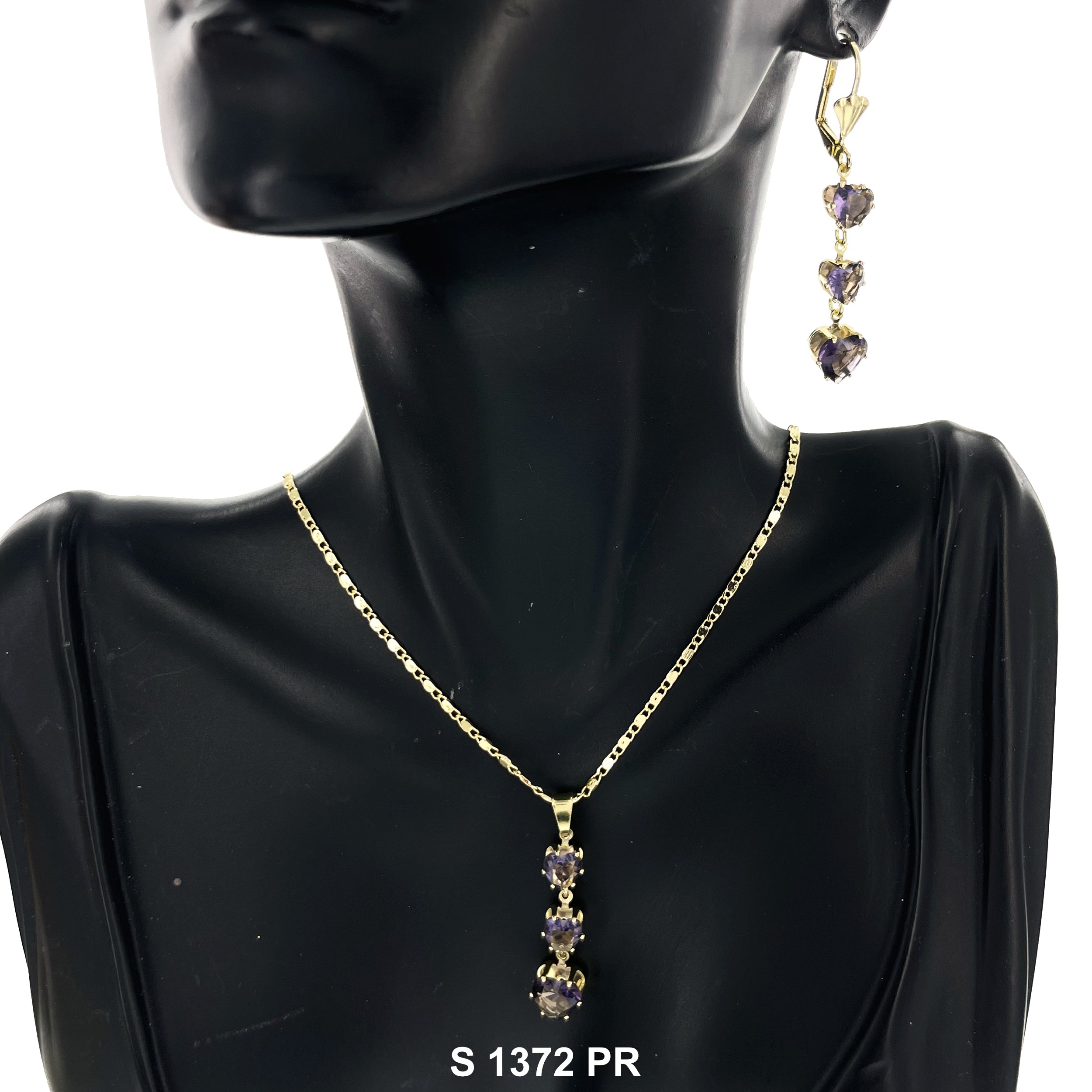 Triple Hearts Necklace Set S 1372 PR