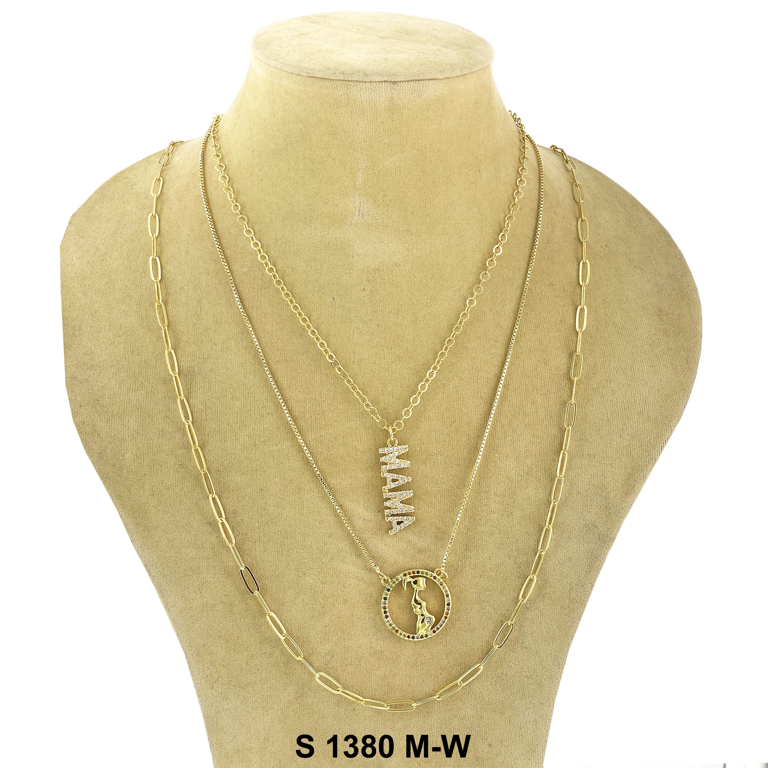 3-Layer Mama Necklace Set S 1380 M-W