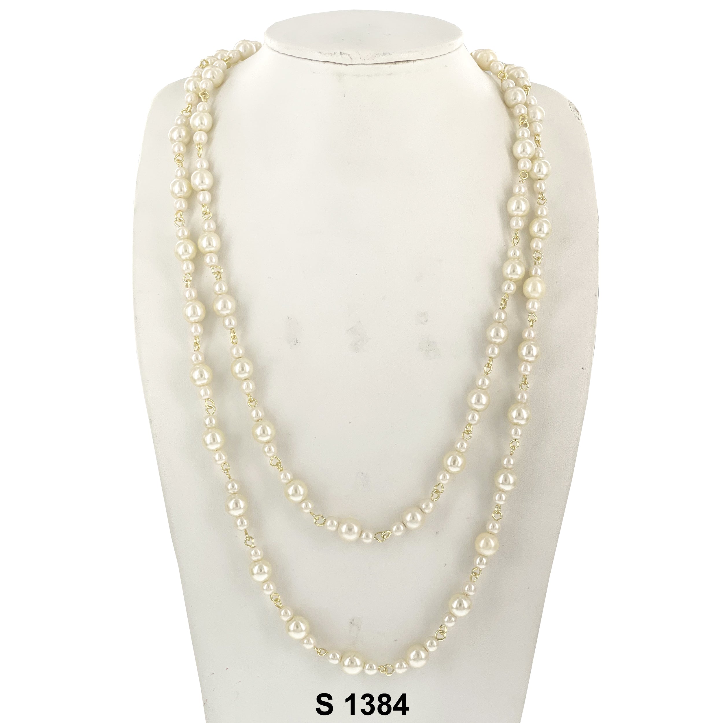 Wrap Around Faux Pearl Necklace Set S 1384