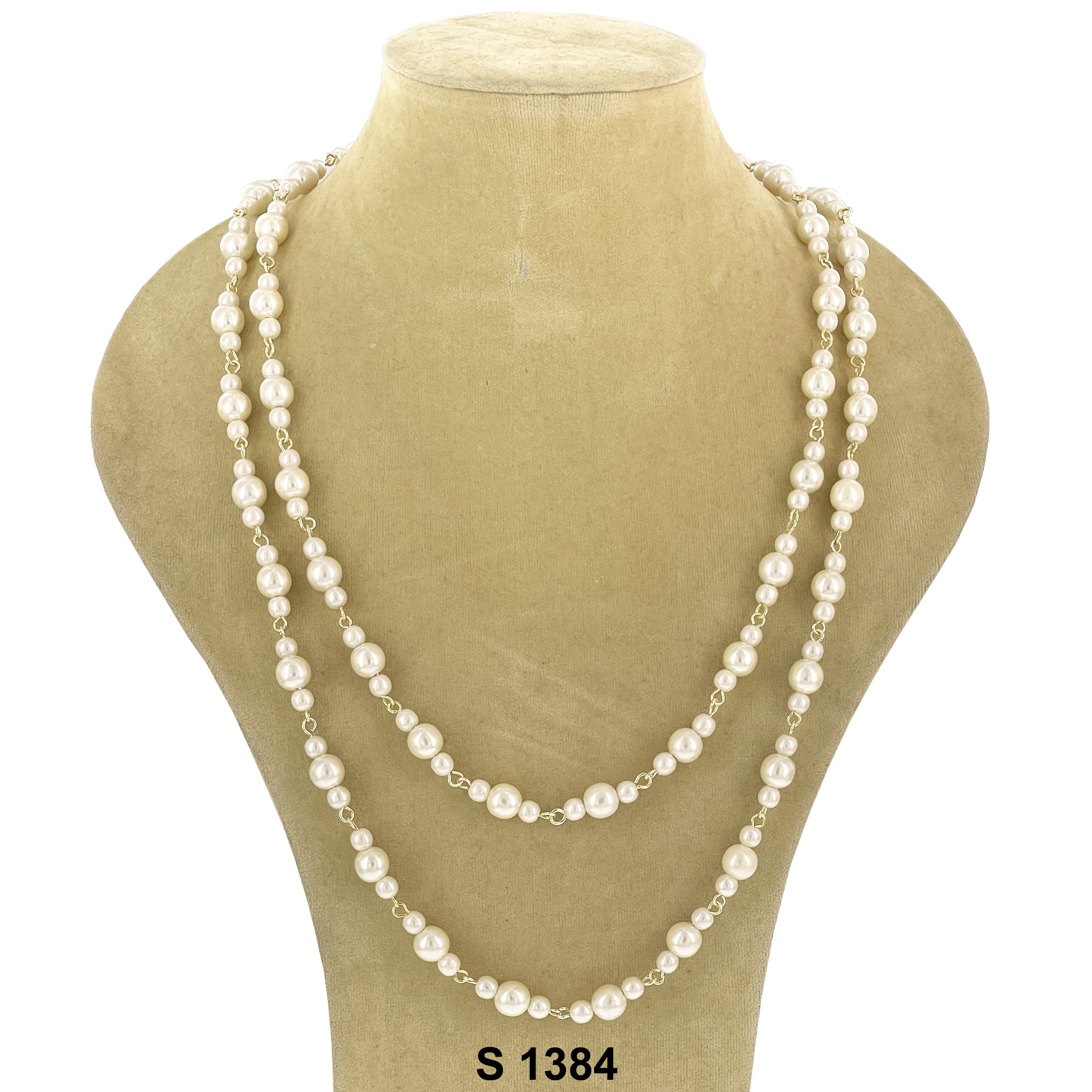 Wrap Around Faux Pearl Necklace Set S 1384