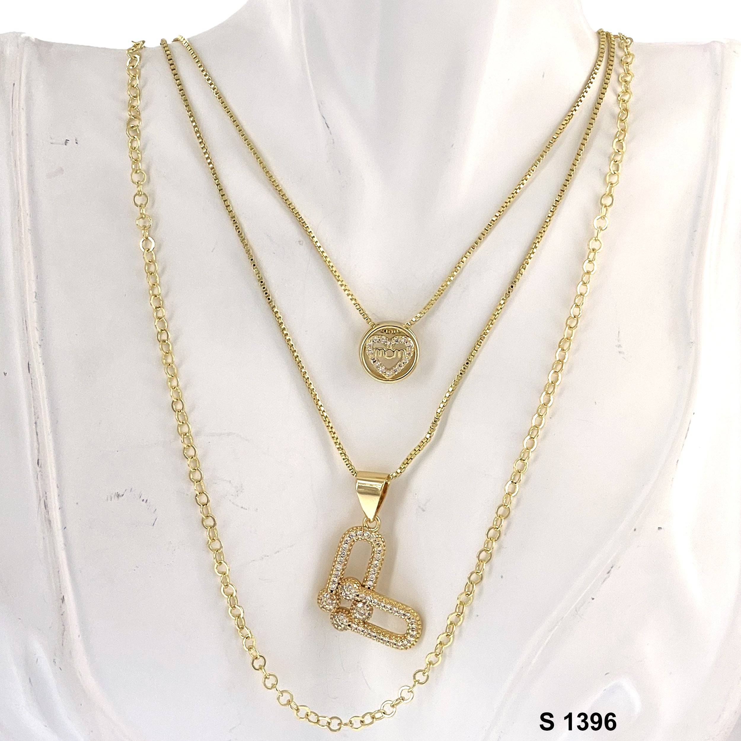 3-Layer Mom Heart Necklace Set S 1396