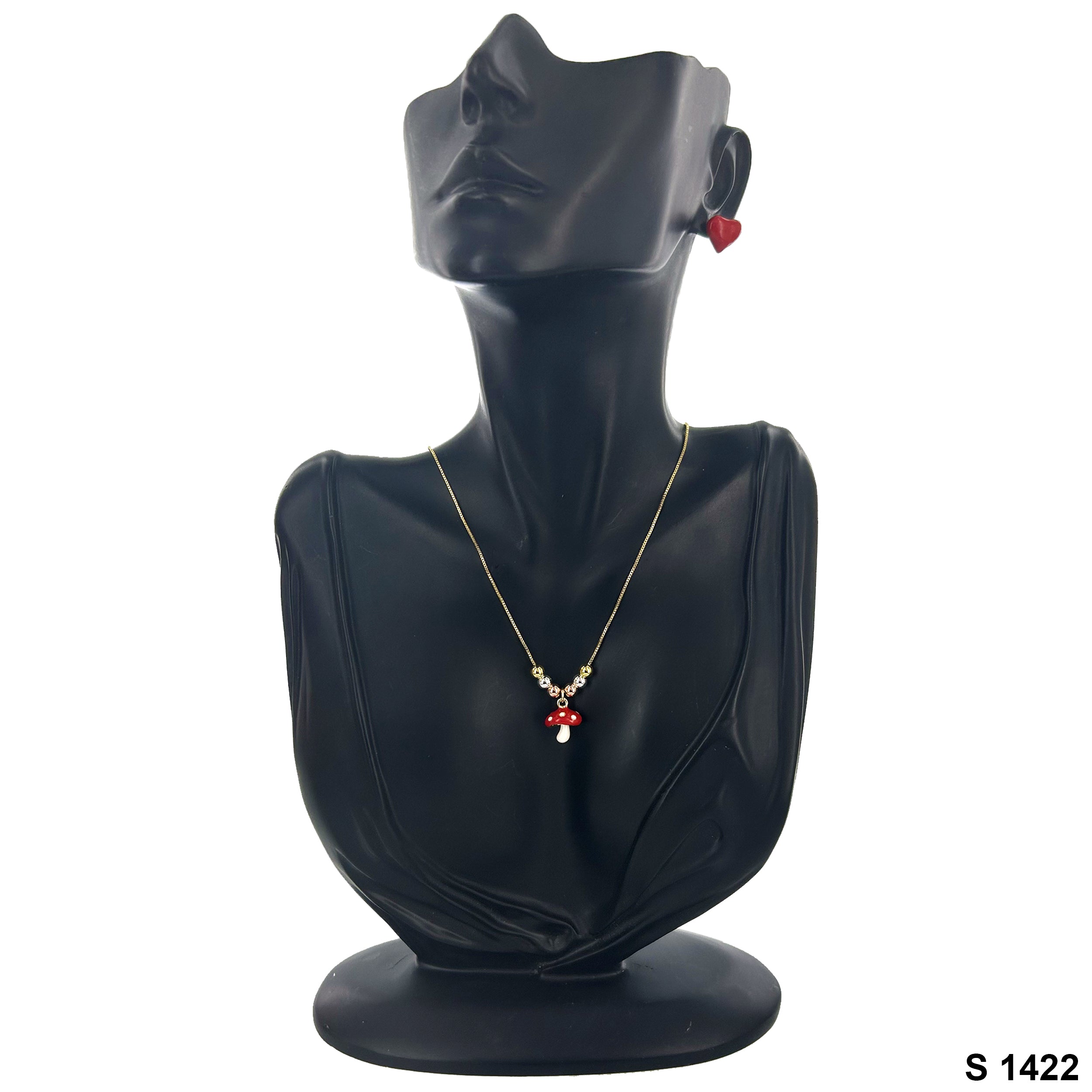 Mushroom Heart Necklace Set S 1422