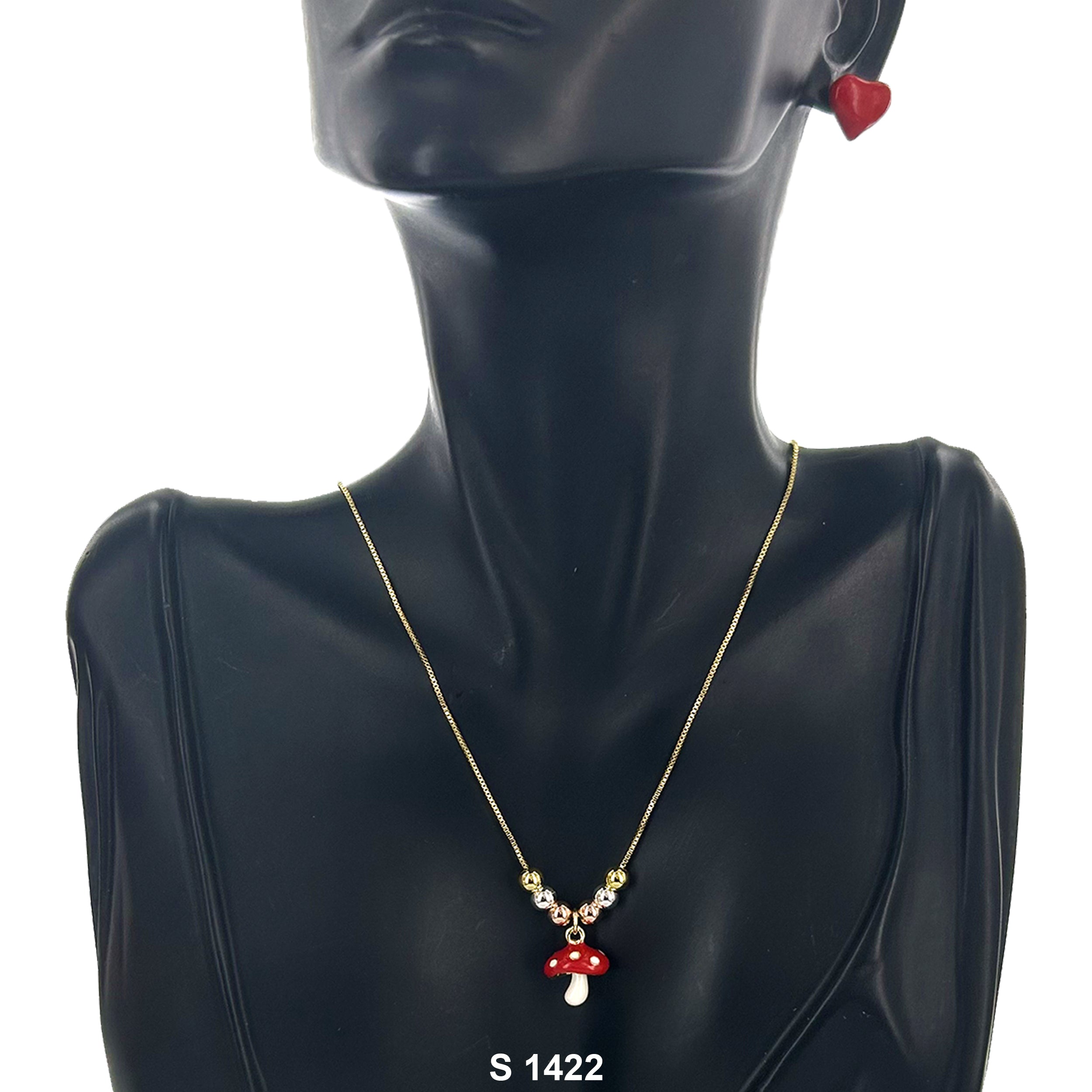 Mushroom Heart Necklace Set S 1422