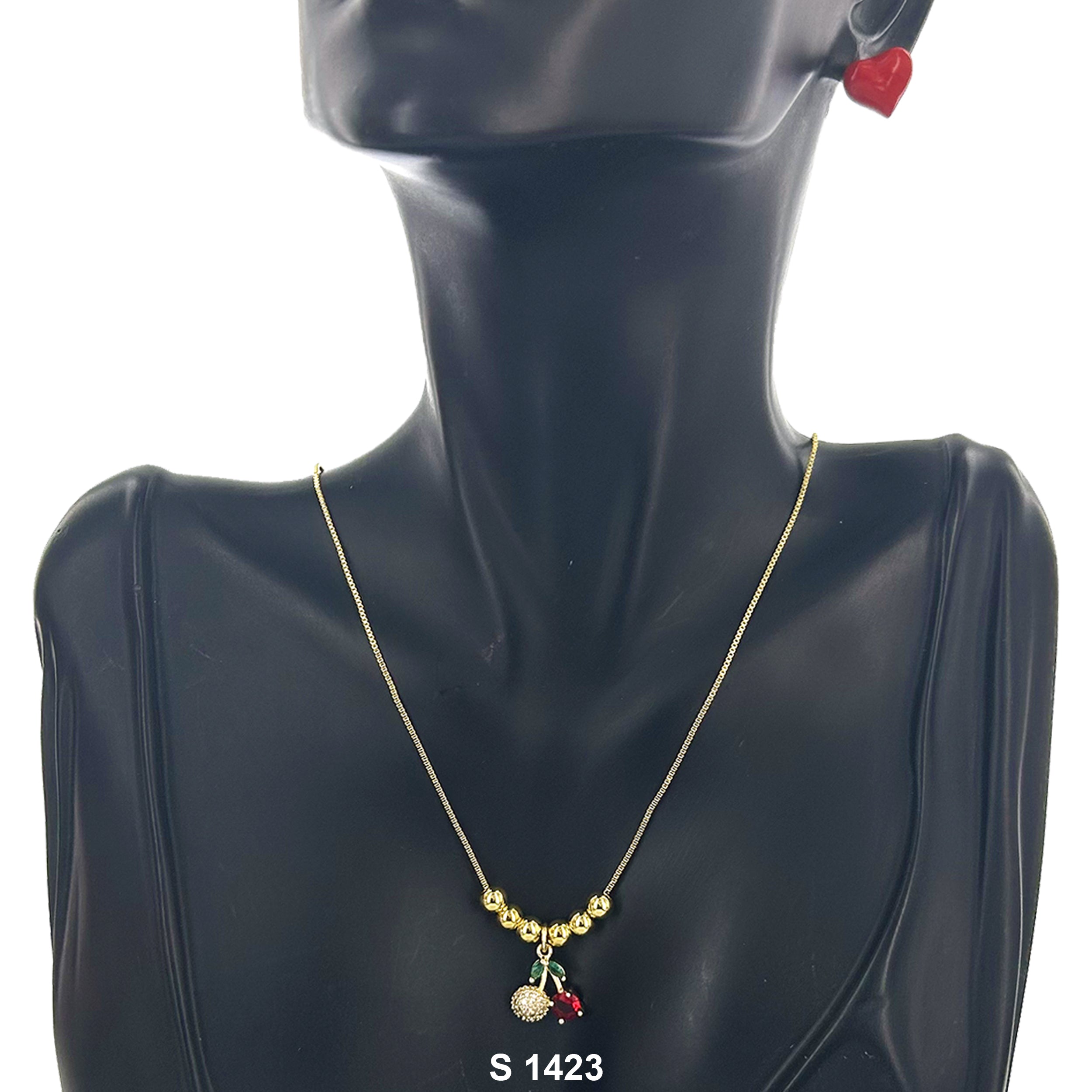 Cherry Heart Necklace Set S 1423