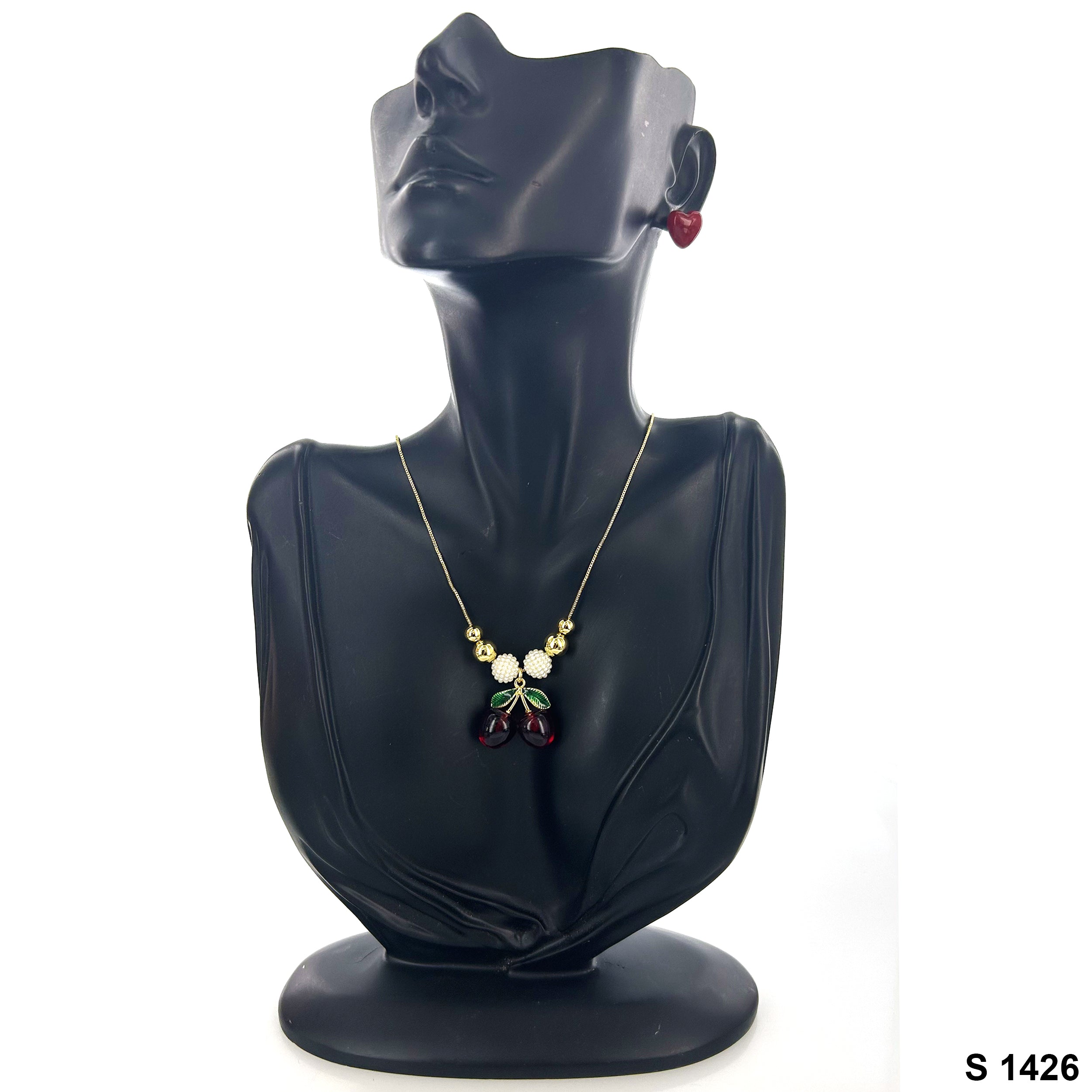 Cherry Heart Necklace Set S 1426