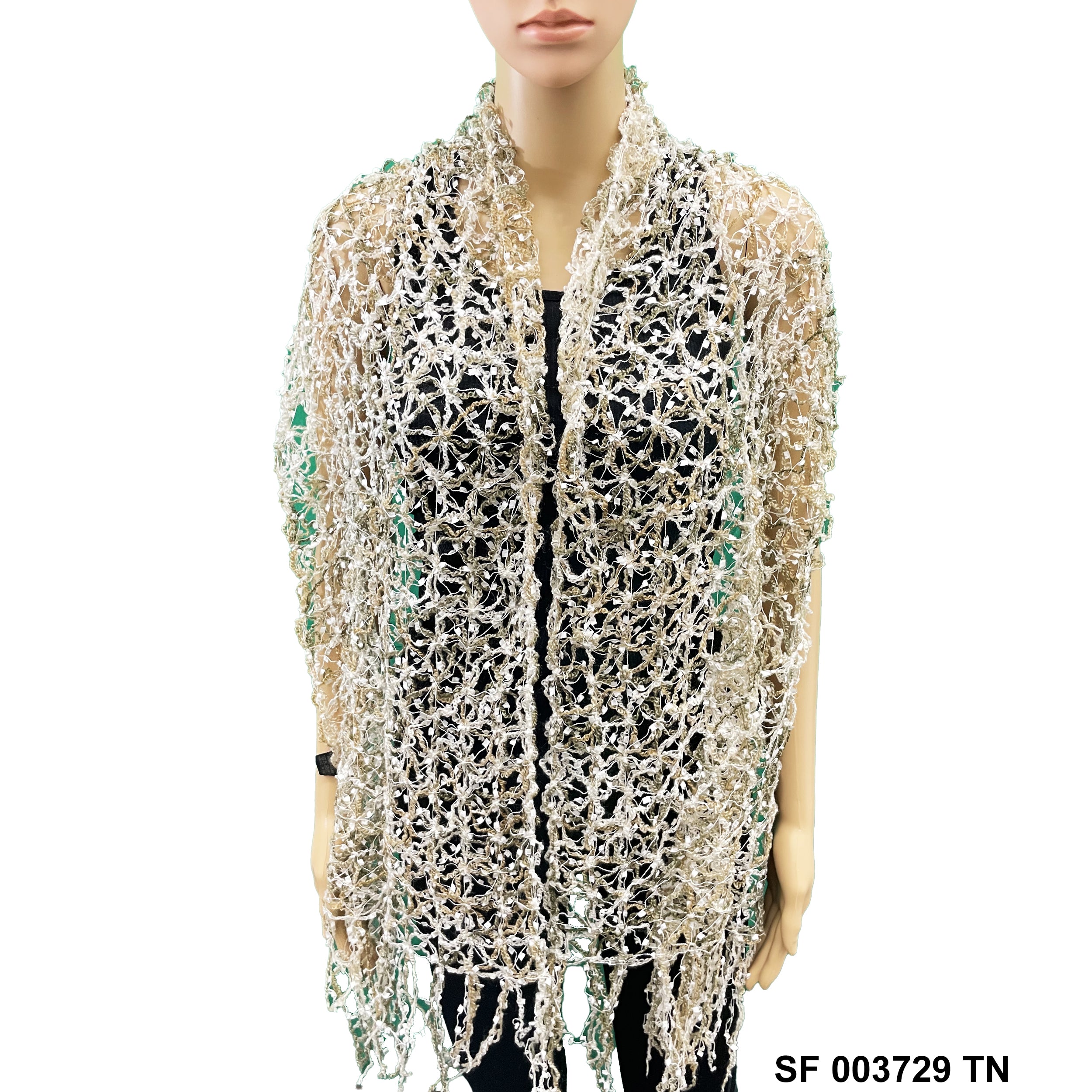 Wool Shredded Knit Scarf SF 003729 TN