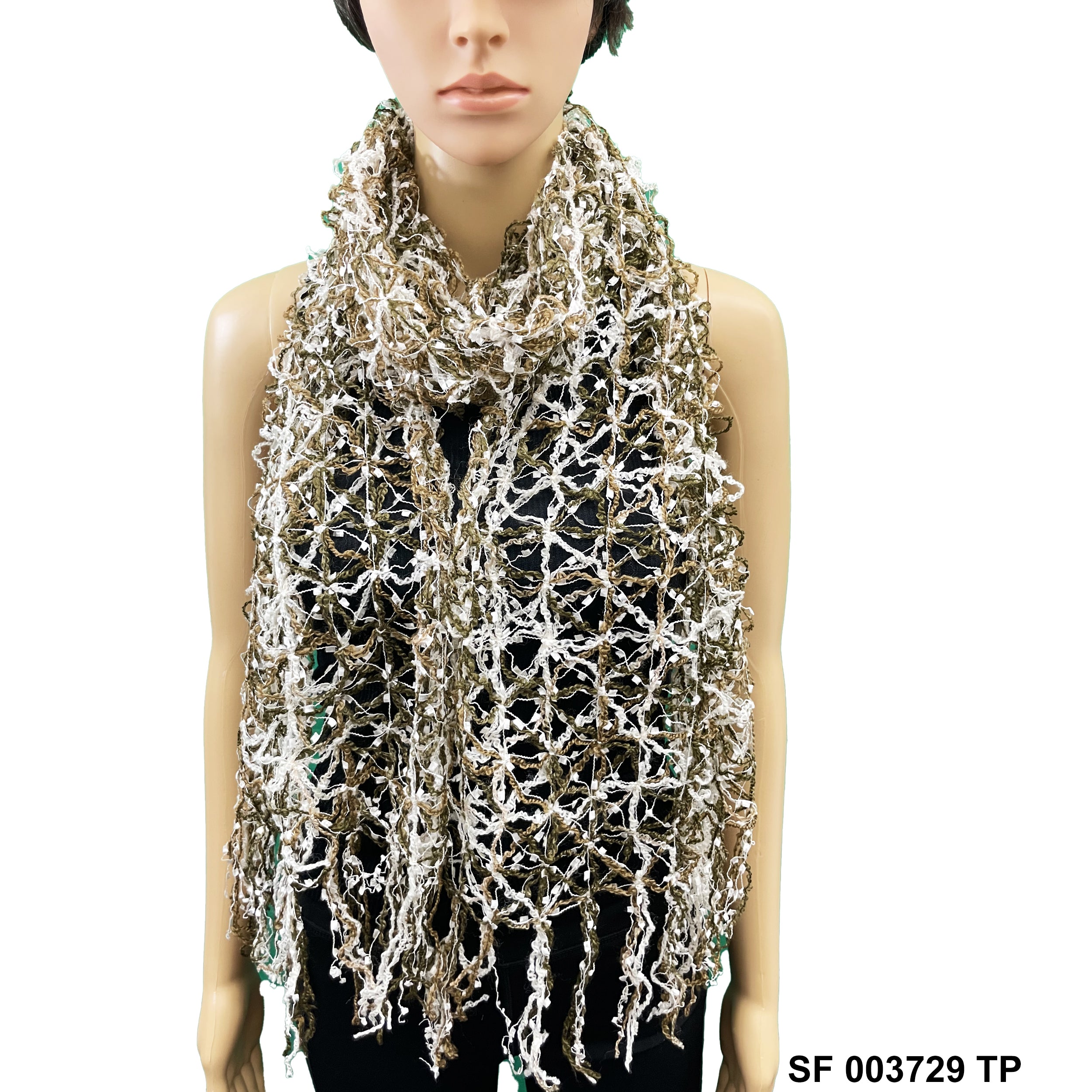 Wool Shredded Knit Scarf SF 003729 TP