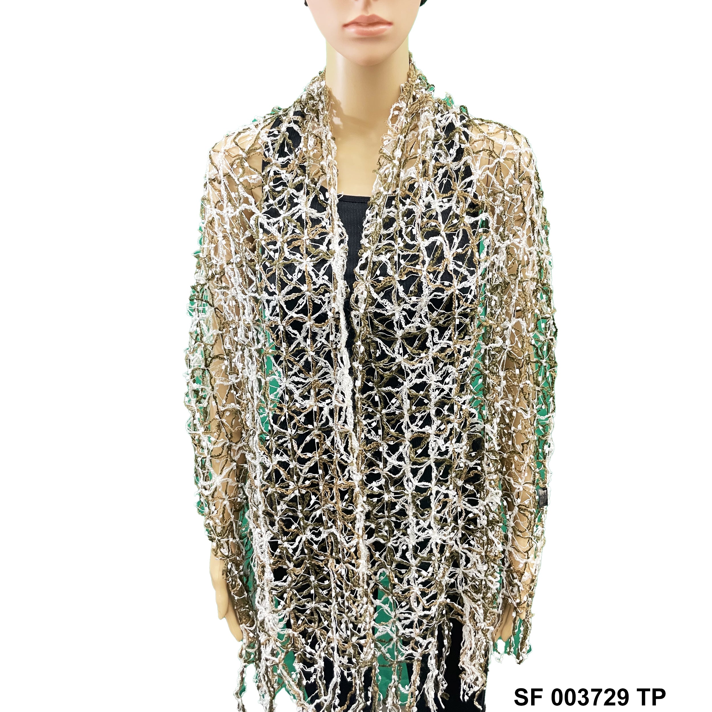 Wool Shredded Knit Scarf SF 003729 TP